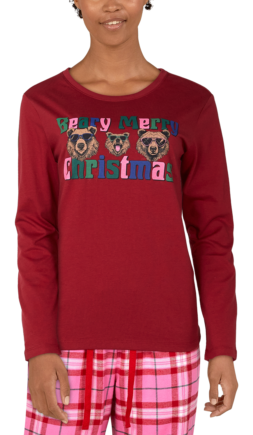NATURAL REFLECTIONS Beary Merry Long-Sleeve Shirt for Ladies