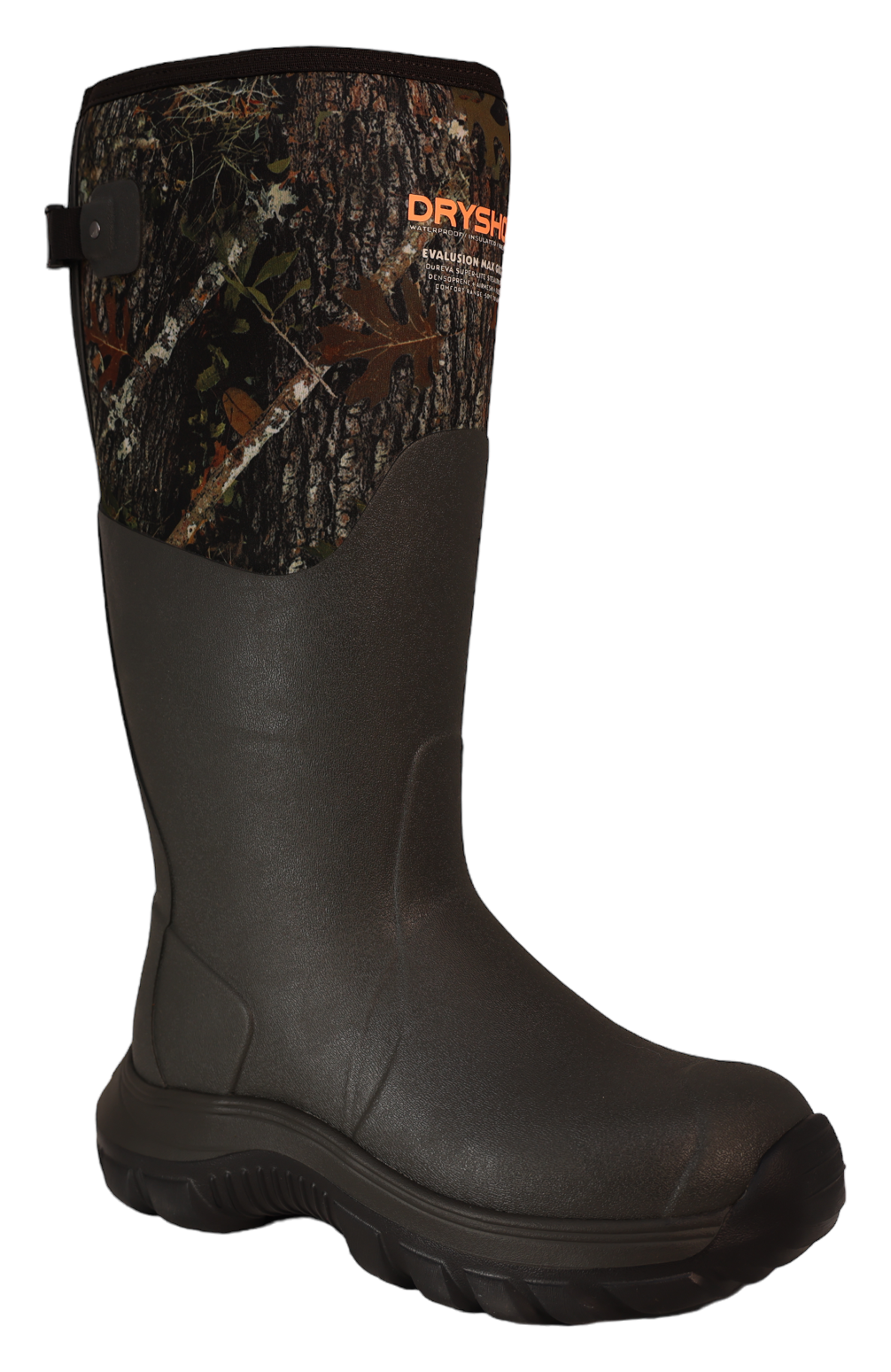 Image of Dryshod Evalusion Hunt Max Gusset Rubber Boots for Men - Camo/Bark - 11M