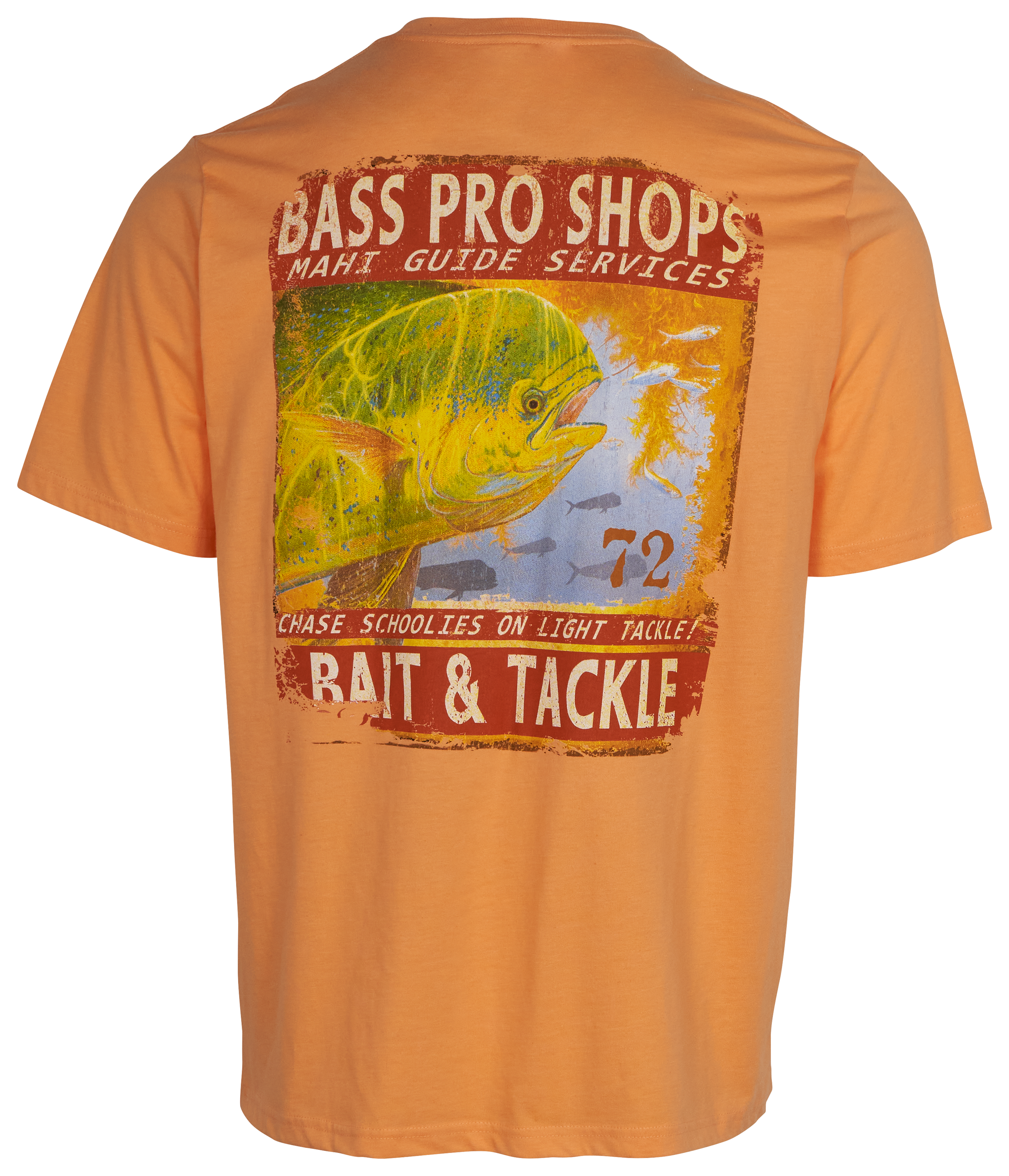 Image of Bass Pro Shops Mahi Guide Service Short-Sleeve Pocket T-Shirt for Men - Papaya - S