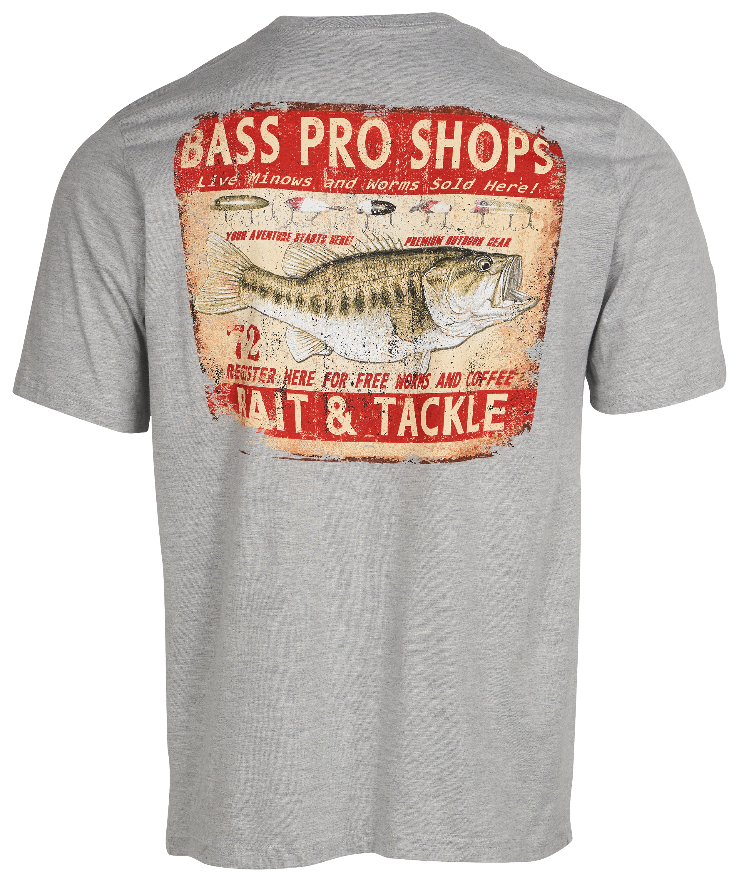 Image of Bass Pro Shops Bait and Tackle Bass Short-Sleeve T-Shirt for Men - Heather Gray