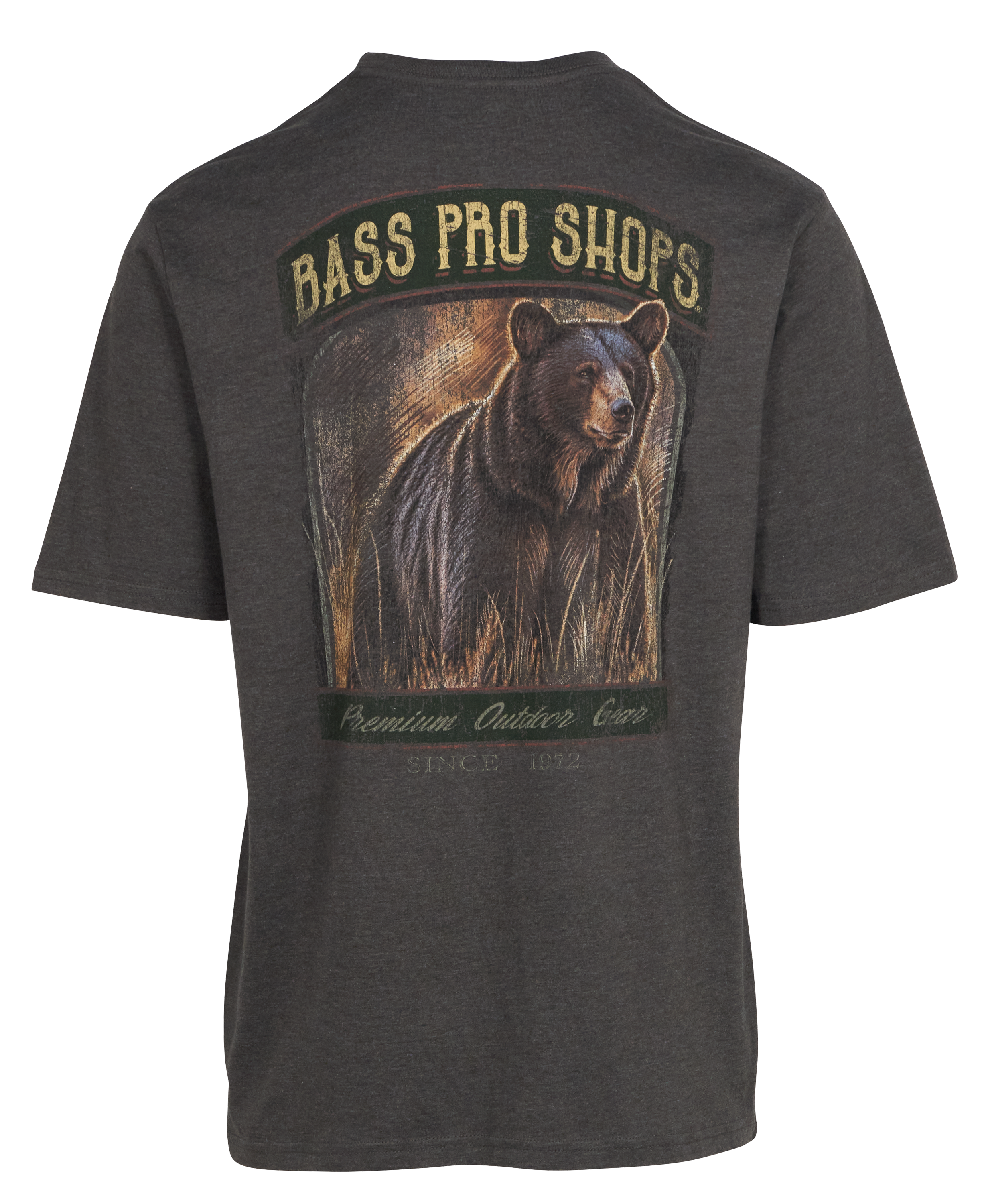 Image of Bass Pro Shops Vintage Bear Short-Sleeve T-Shirt for Men - Charcoal Heather