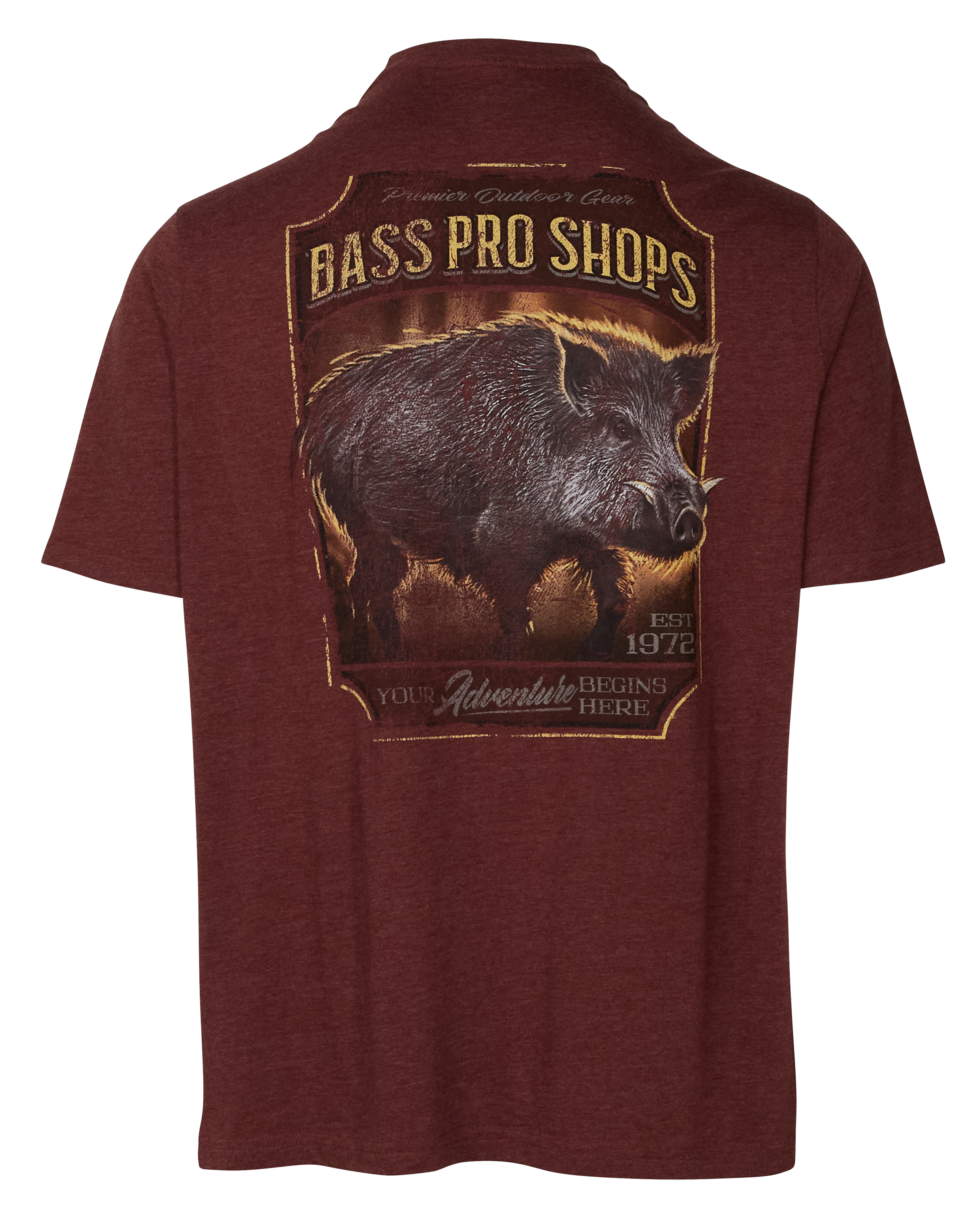 Image of Bass Pro Shops Vintage Wild Hog Short-Sleeve T-Shirt for Men - Maroon Heather