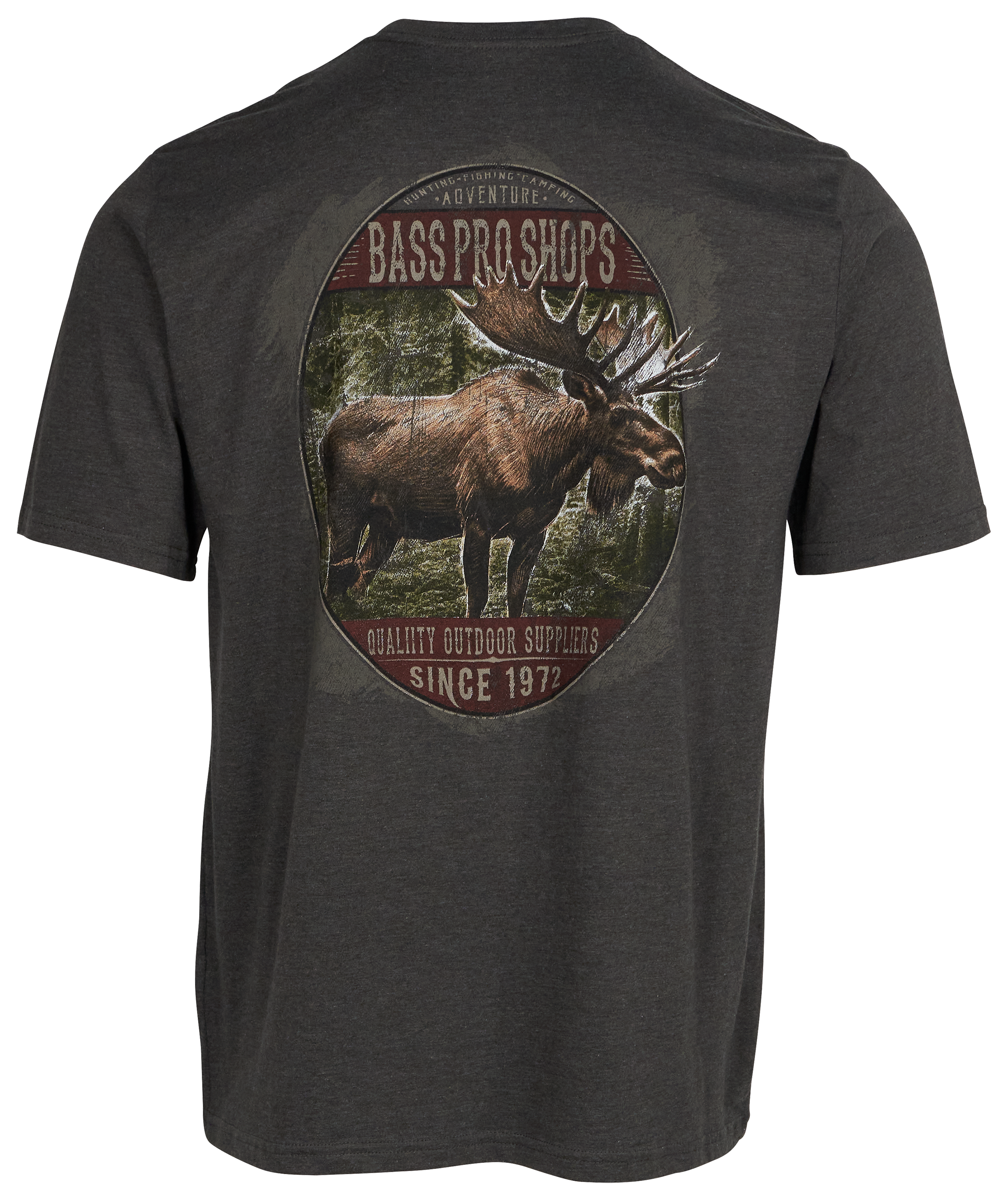 Image of Bass Pro Shops Vintage Moose Valley Short-Sleeve T-Shirt for Men - Charcoal Heather