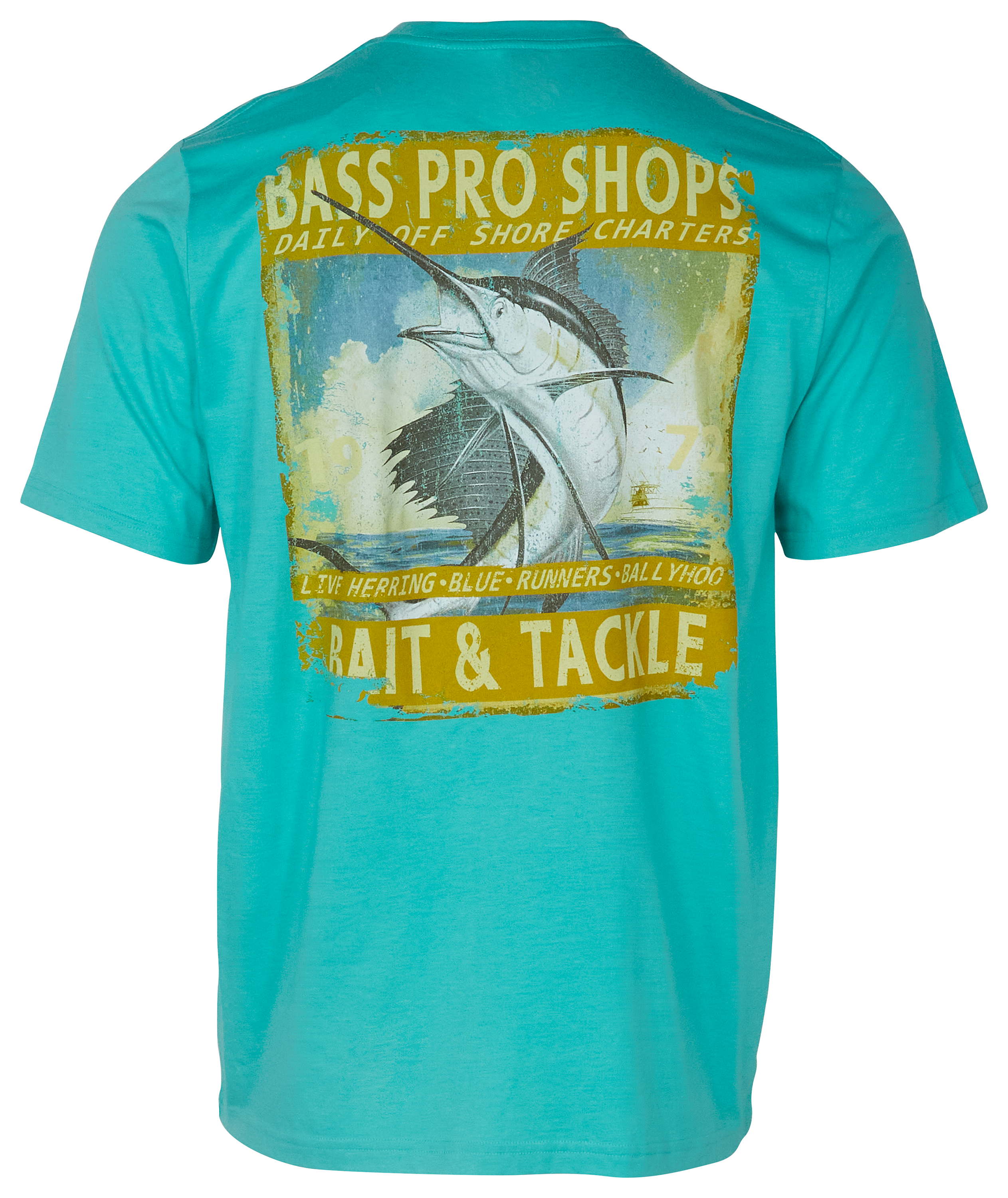 Image of Bass Pro Shops Daily Offshore Charters Short-Sleeve Pocket T-Shirt for Men - Cascade