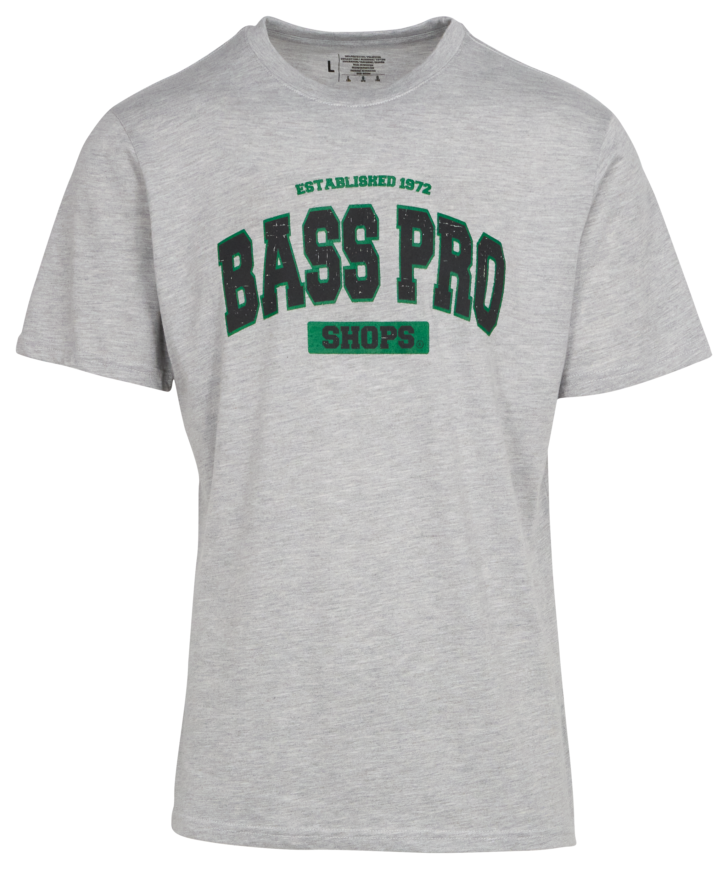 Image of Bass Pro Shops Varsity Short-Sleeve T-Shirt for Men - Gray/Black/Frost - 3XL