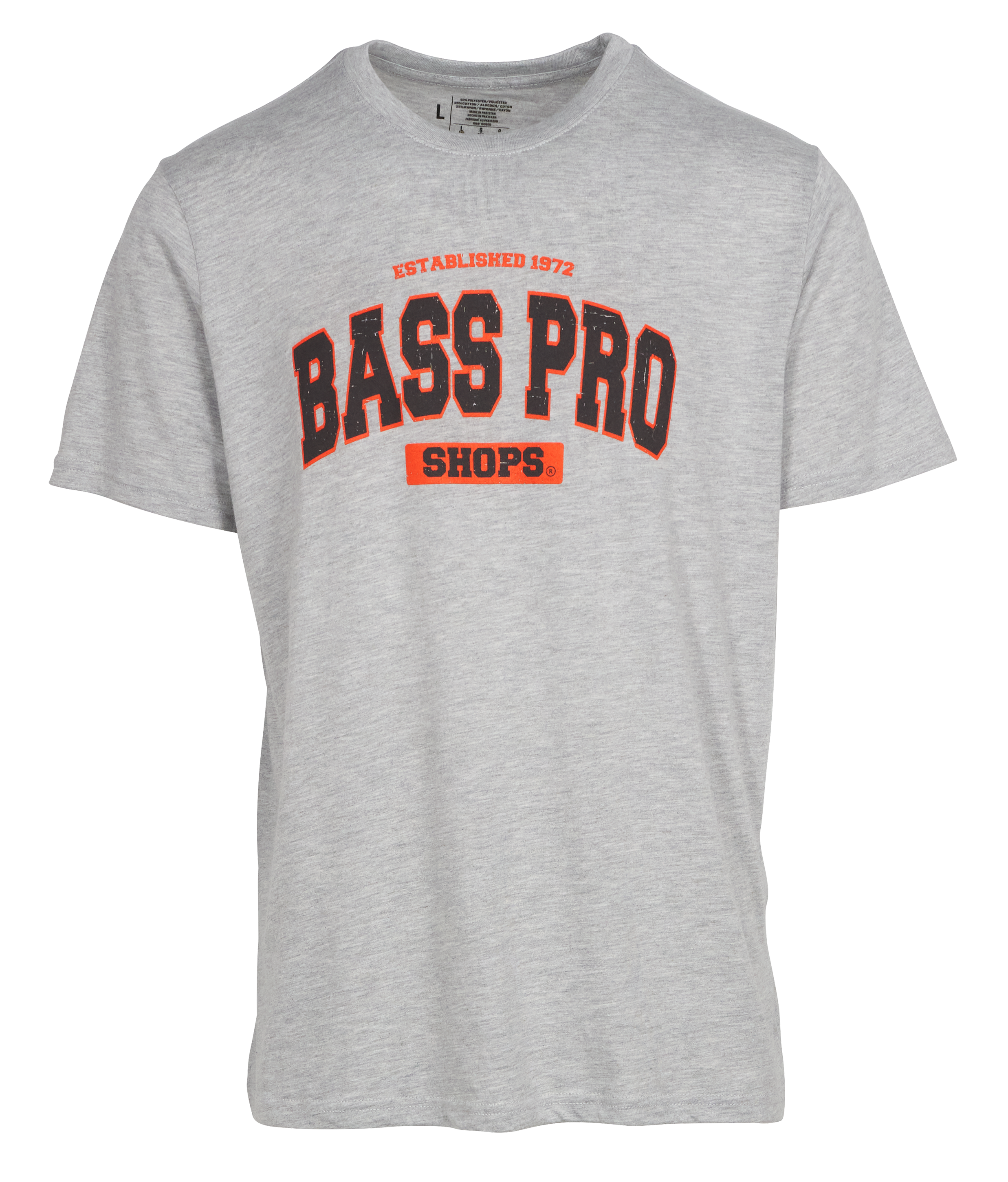 Image of Bass Pro Shops Varsity Short-Sleeve T-Shirt for Men - Gray/Brown/Orange