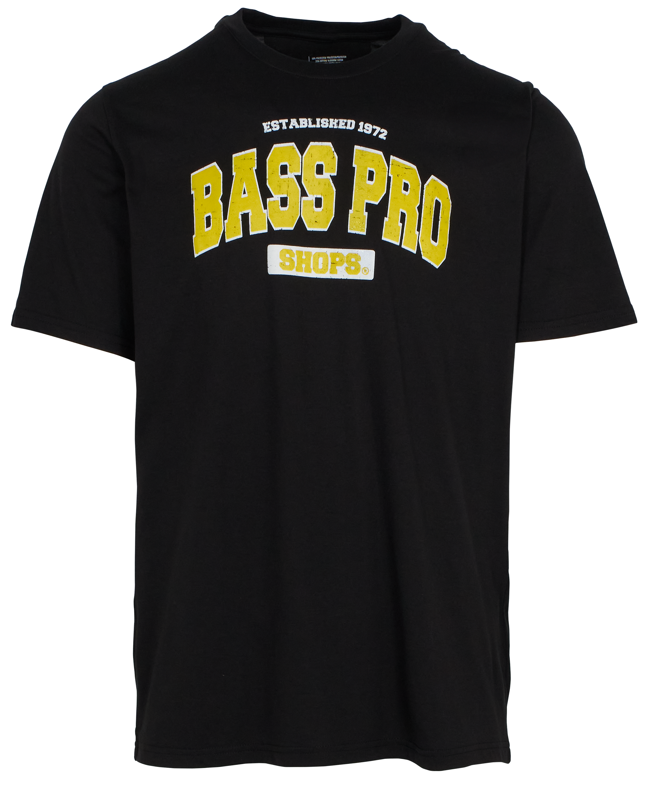 Image of Bass Pro Shops Varsity Short-Sleeve T-Shirt for Men - Black Gold White - L
