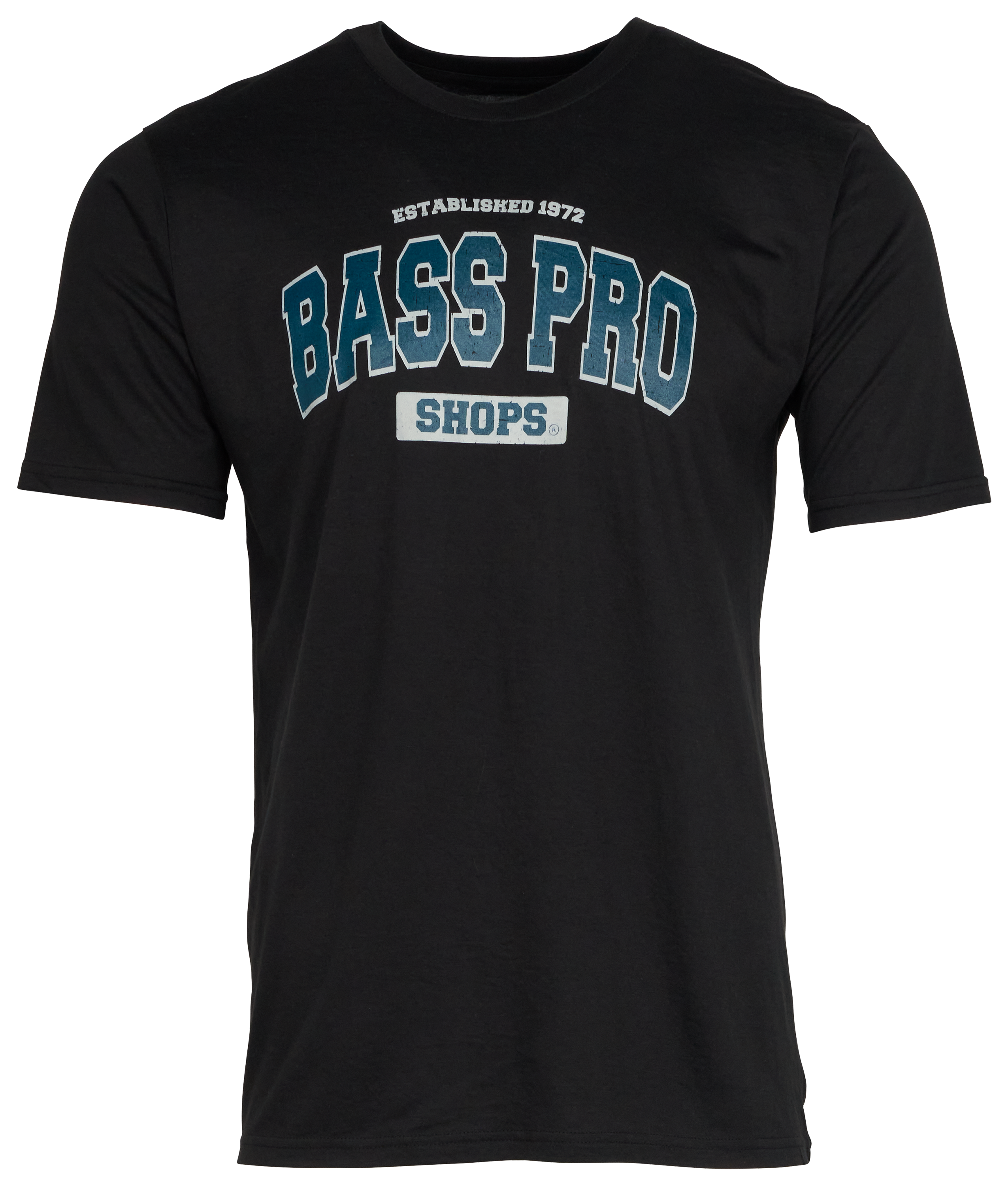 Image of Bass Pro Shops Varsity Short-Sleeve T-Shirt for Men - Black/Frost/Gray - 3XL