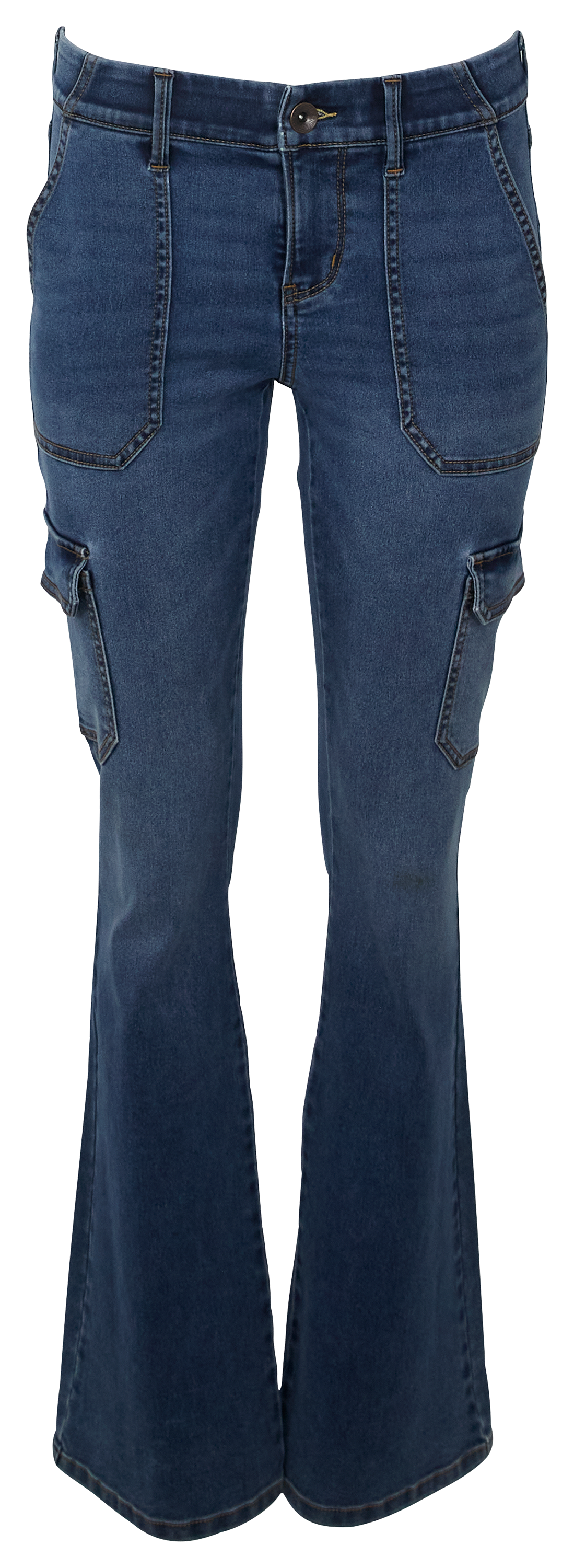 Image of Natural Reflections Ab Slimmer Cargo Bootcut Jeans - Dark Wash