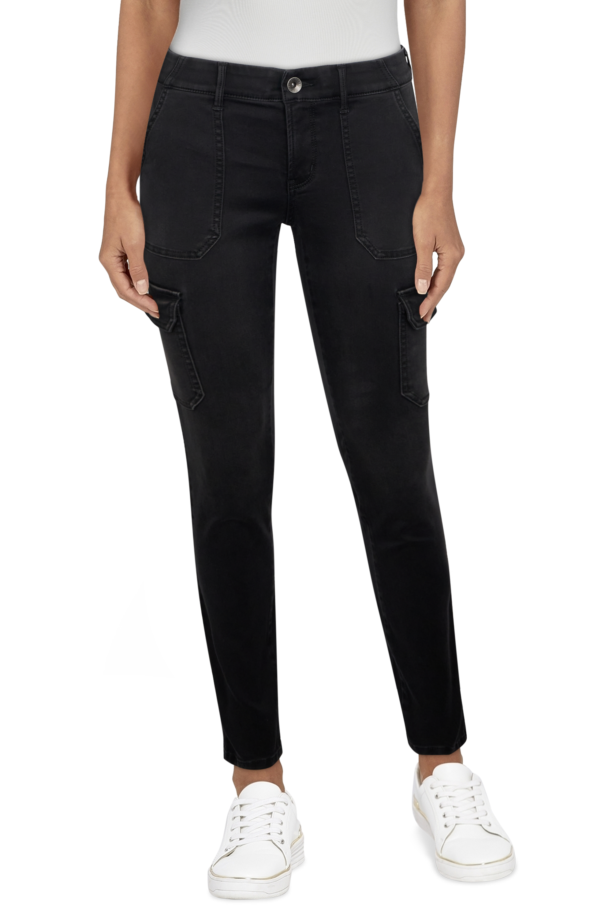 NATURAL REFLECTIONS Ab Slimmer Cargo Skinny Jeans for Ladies