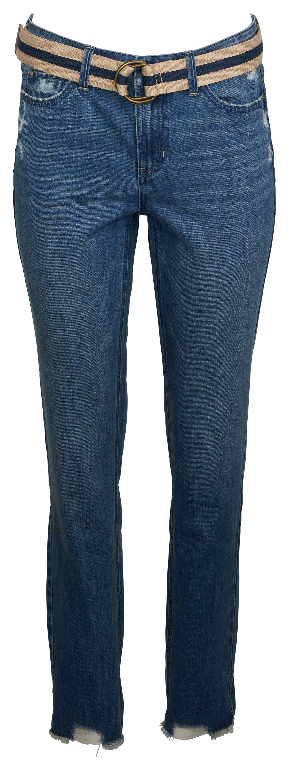 NATURAL REFLECTIONS Slim Straight-Leg Belted Jeans