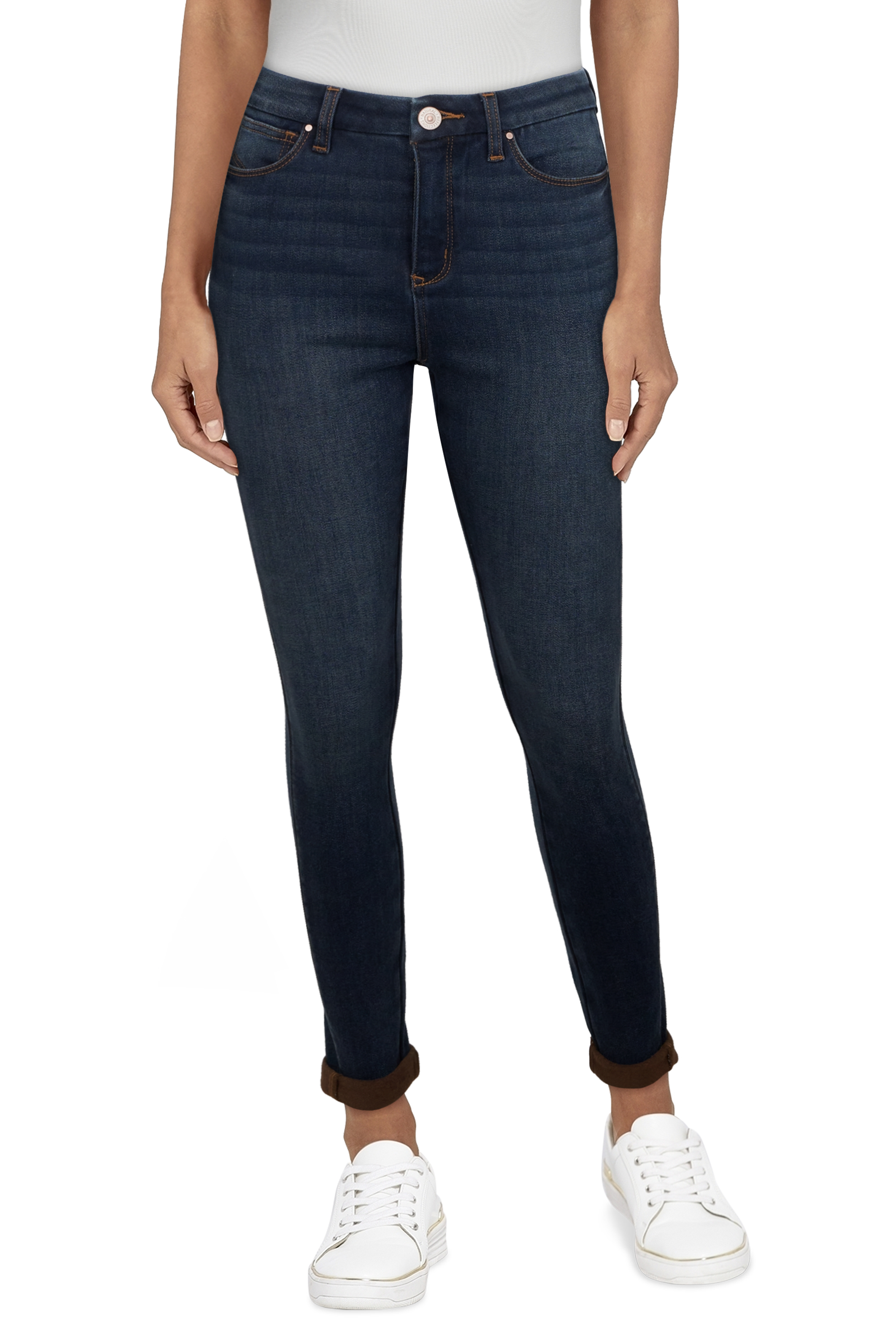 NATURAL REFLECTIONS Bonded Fleece-Lined Skinny Jeans for Ladies