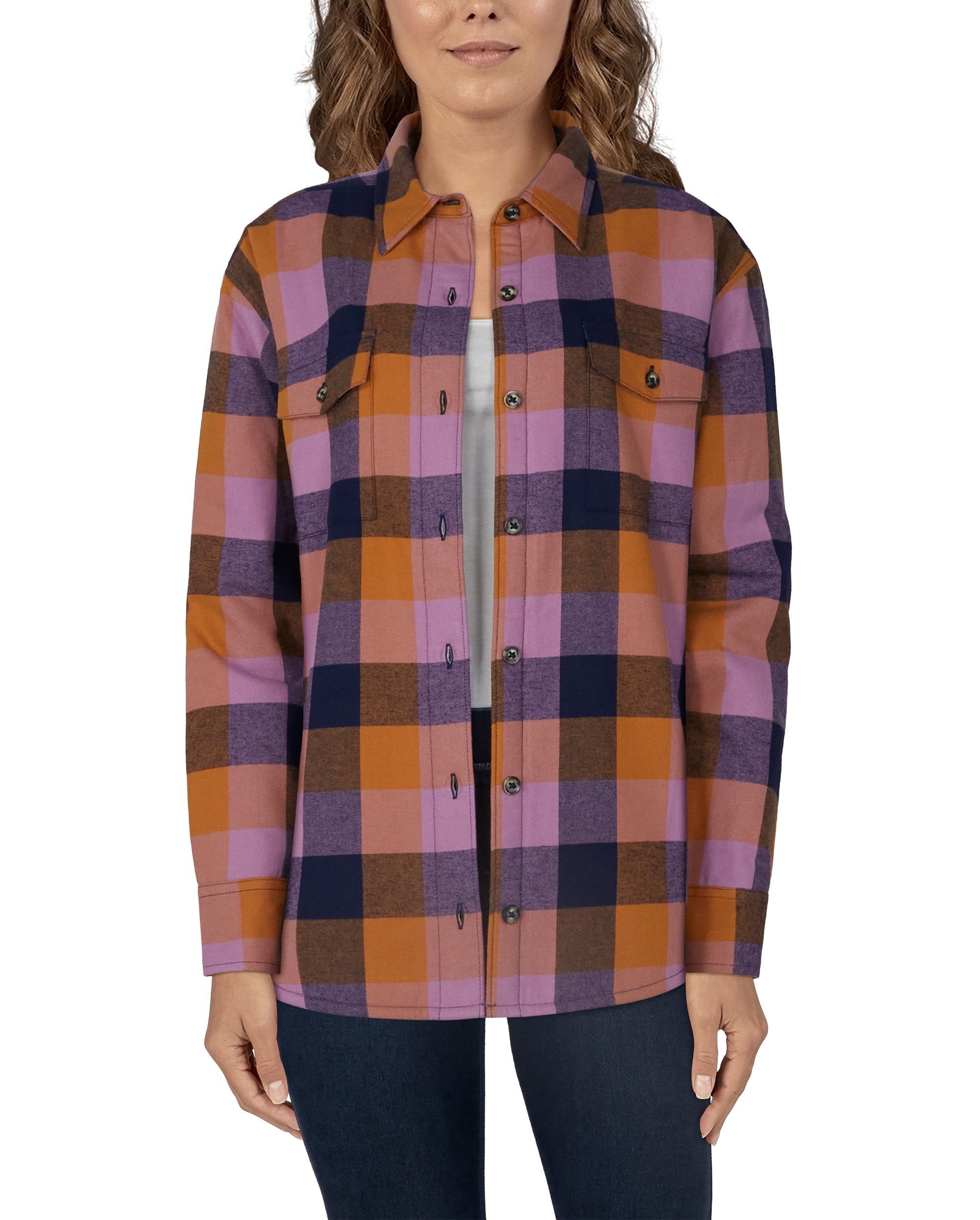 NATURAL REFLECTIONS Sherpa-Lined Flannel Long-Sleeve Shirt