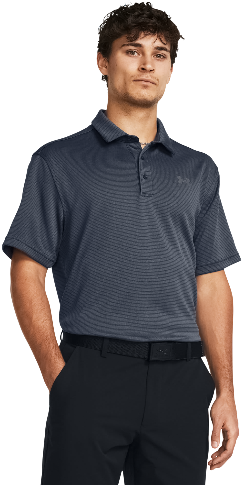 Image of Under Armour Tech Short-Sleeve Polo - Downpour Gray/Pitch Gray