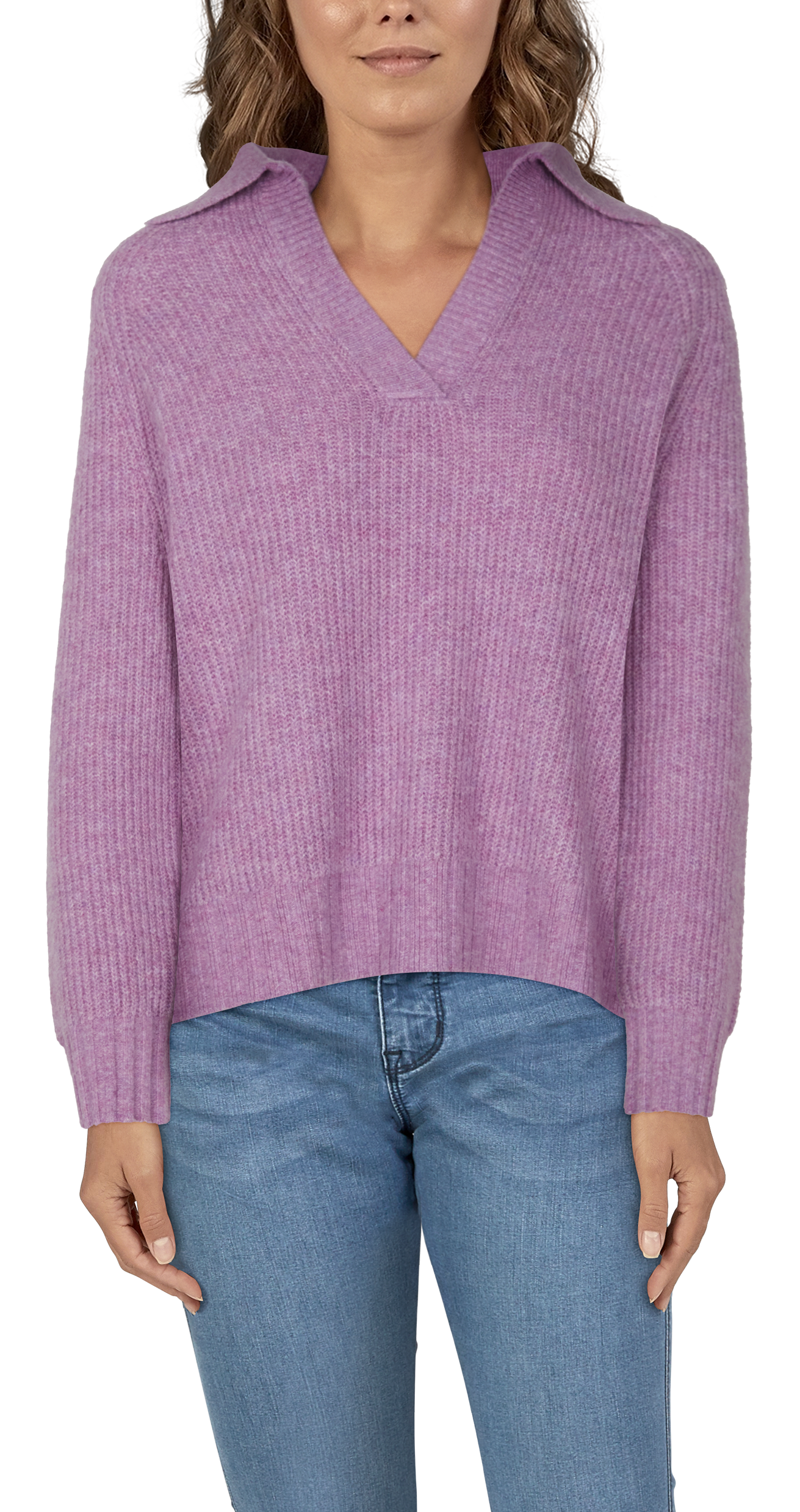 NATURAL REFLECTIONS Caspian Collared Long-Sleeve Sweater