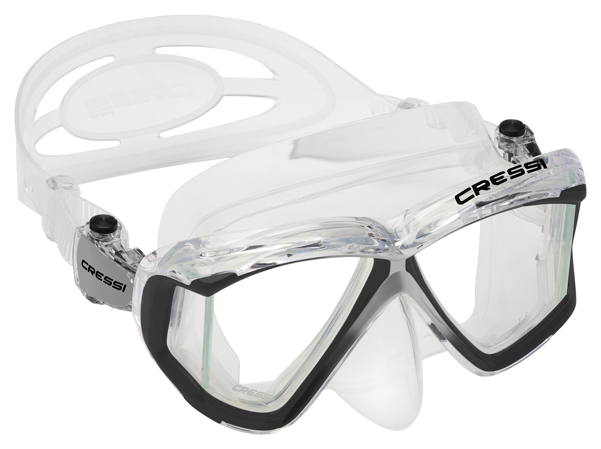 Image of Cressi Liberty Quattro Scuba Diving and Snorkeling Mask - Clear/Graphite