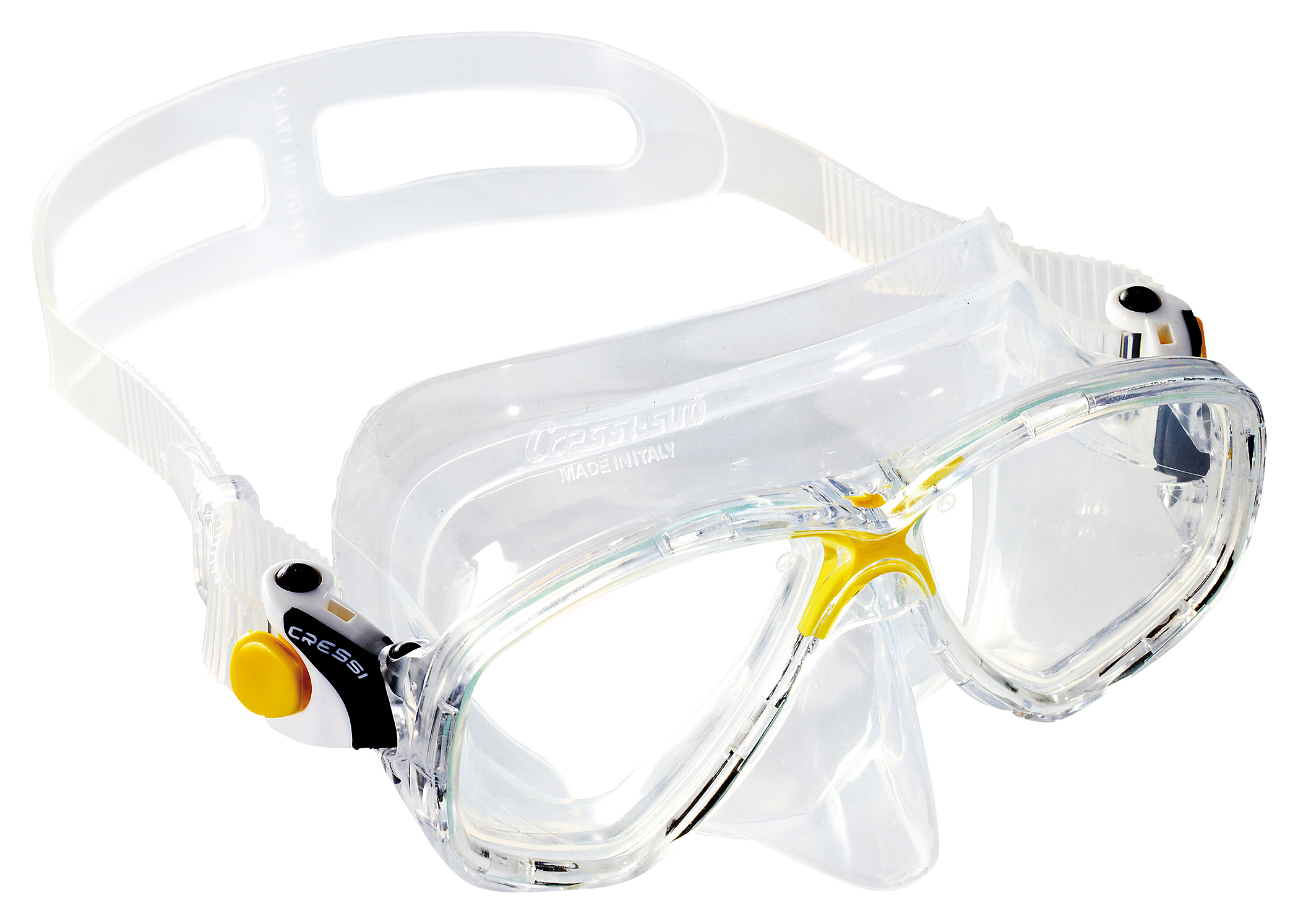 Image of Cressi Marea Scuba Diving and Snorkeling Mask - Clear/Yellow