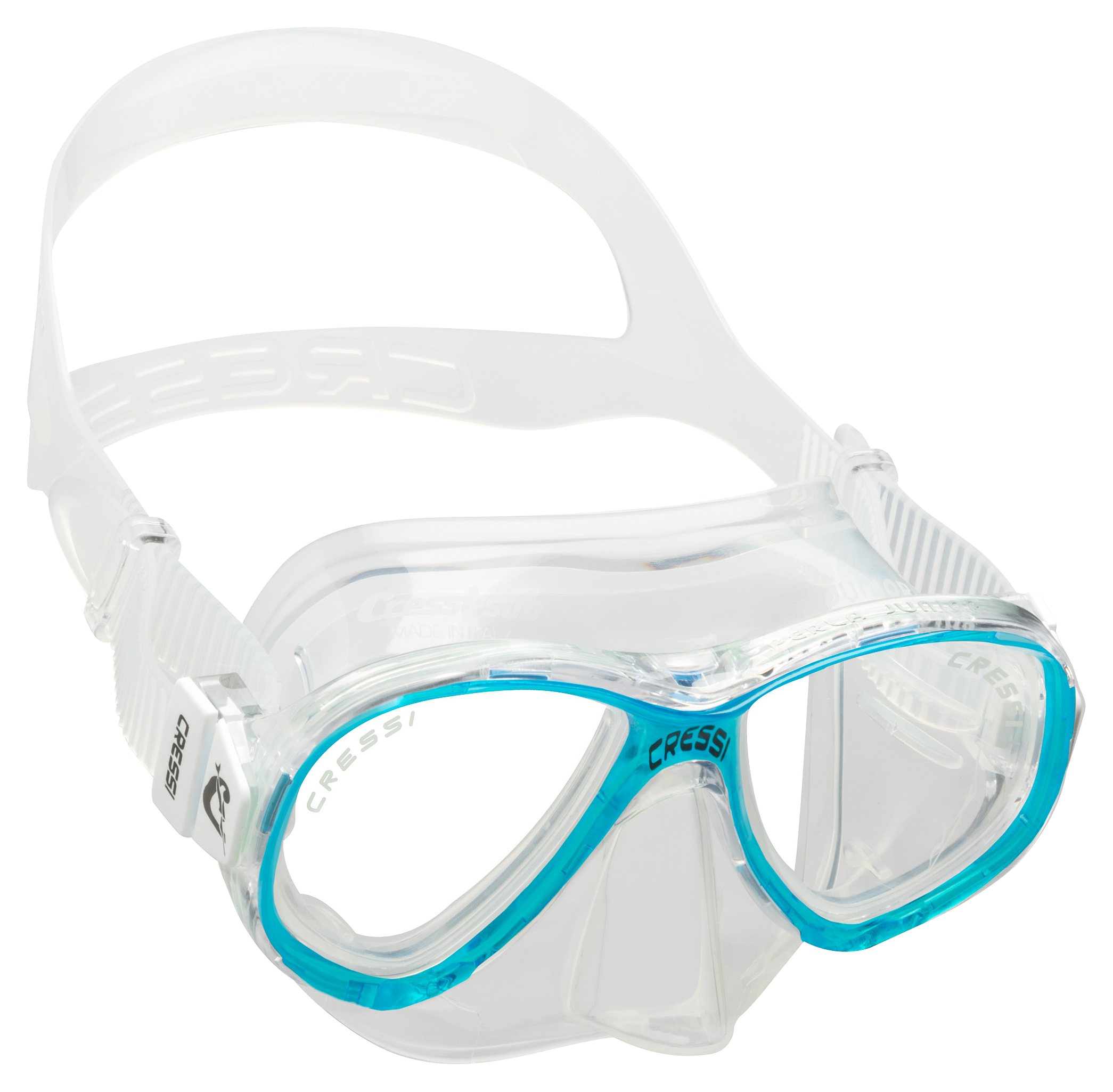 Image of Cressi Perla Junior Scuba Diving and Snorkeling Mask - Clear/Aqua