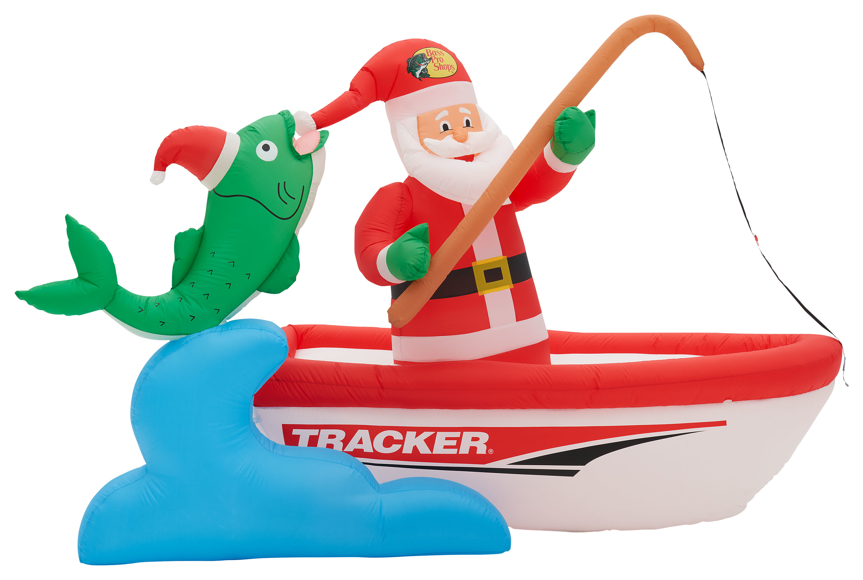 BASS PRO SHOPS Fishing Santa with Prism Lights