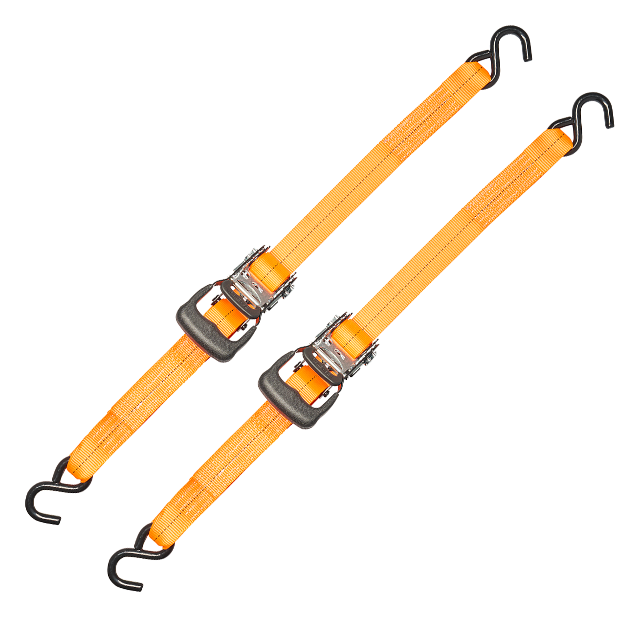 BASS PRO SHOPS TrailGear Ratchet Strap Tie-Downs with S Hooks 2-Pack