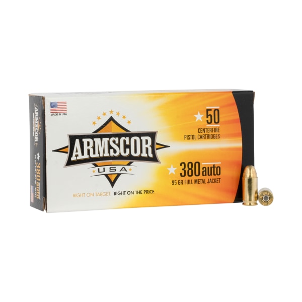 Armscor Centerfire Handgun Ammo - .380 Automatic Colt Pistol - 50 Rounds