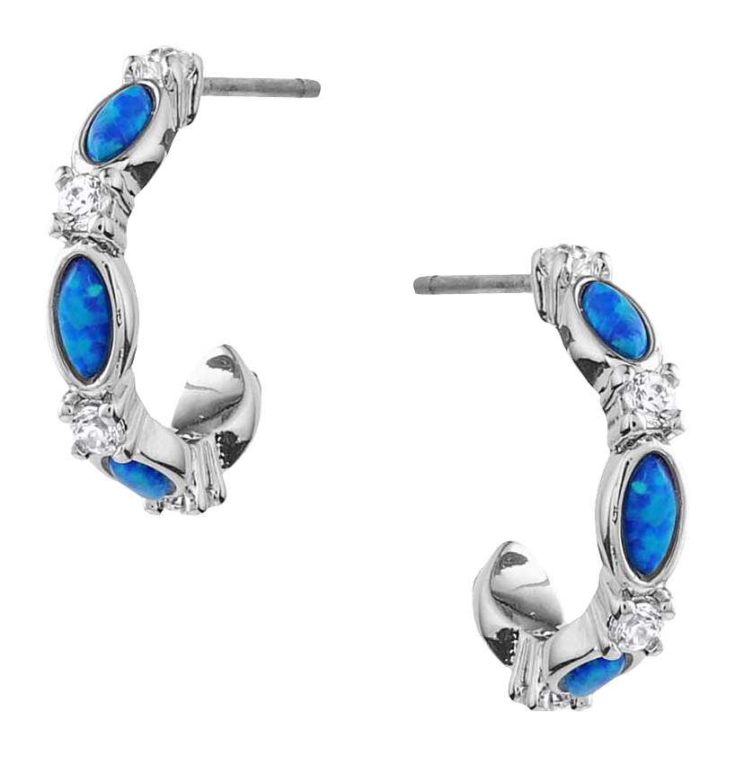 Image of Montana Silversmiths Moonlit Night Crystal Opal Hoop Earrings