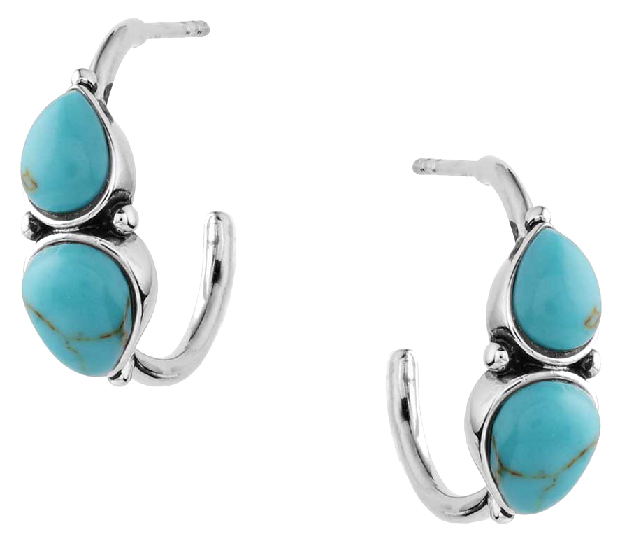 Image of Montana Silversmiths Mirrored Turquoise Hoop Earrings