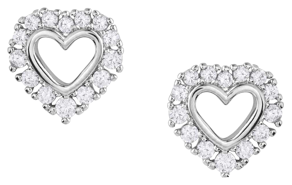 Image of Montana Silversmiths Icy Heart Crystal Earrings