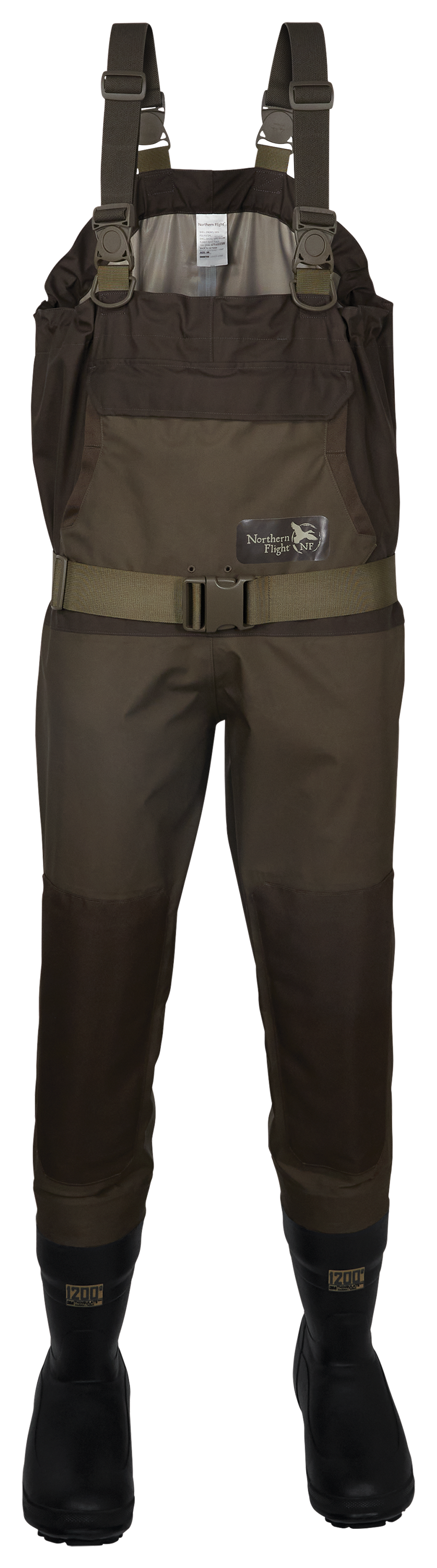 Image of Northern Flight BONE-DRY Breathable Hunting Chest Waders for Men - Brown - 8/Regular