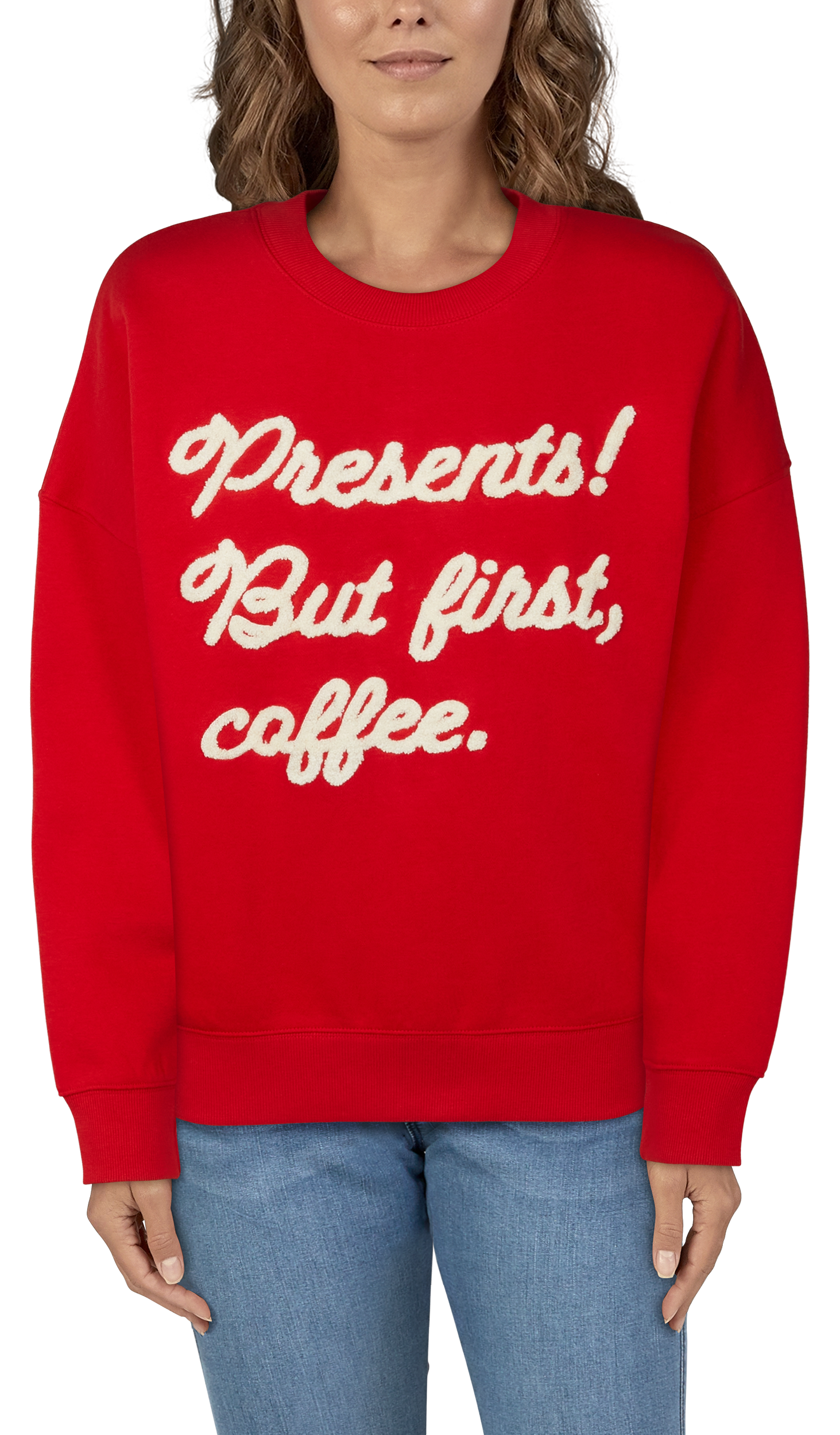 NATURAL REFLECTIONS Presents and Coffee Sweatshirt for Ladies