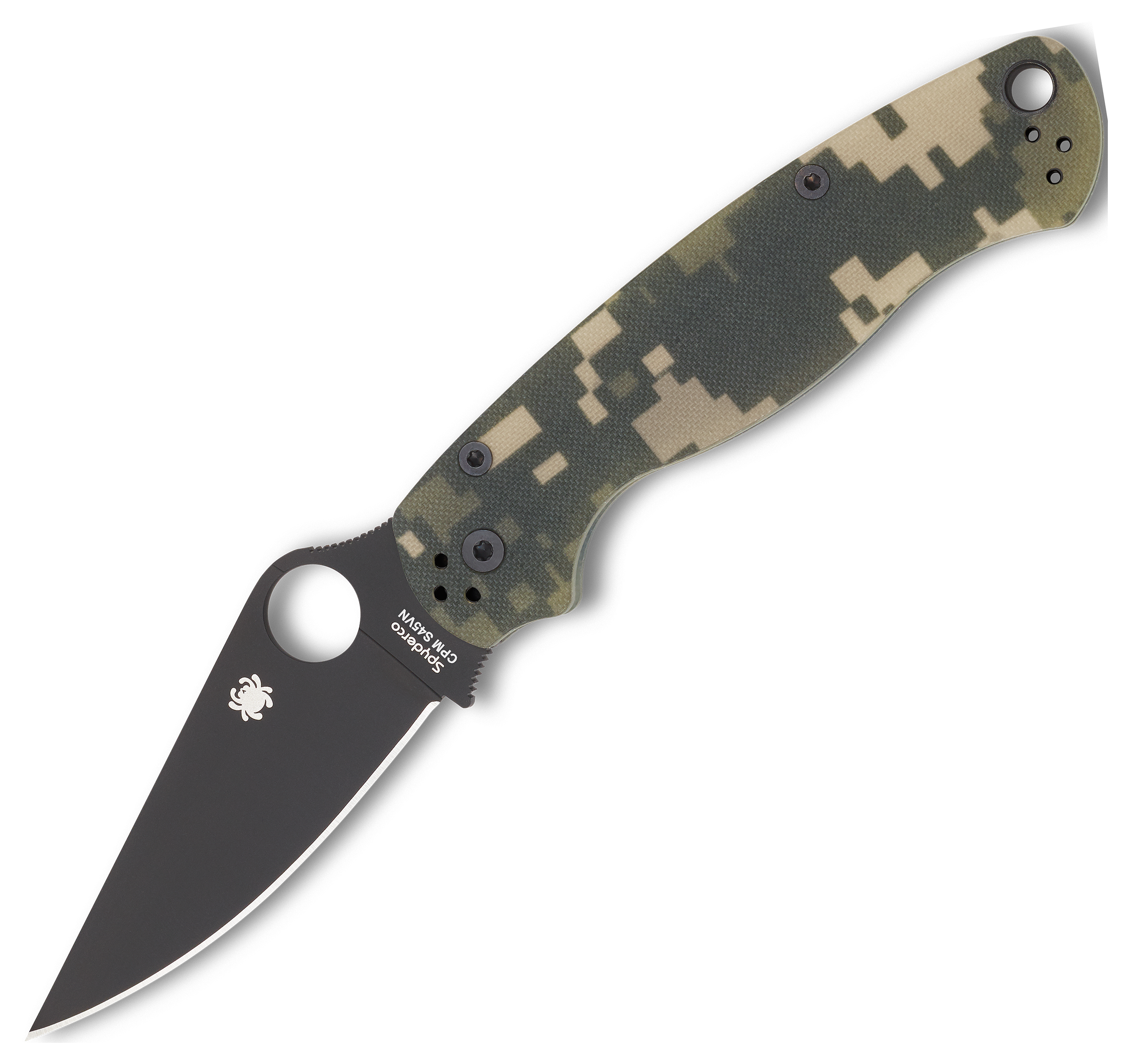 Spyderco Para-Military 2 G-10 Black Blade Folding Knife - Digital Camo