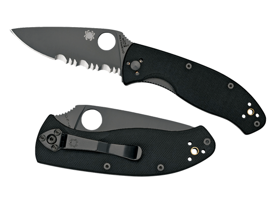 Spyderco Tenacious G10 Folding Knife - 3.38"" - Partially Serrated