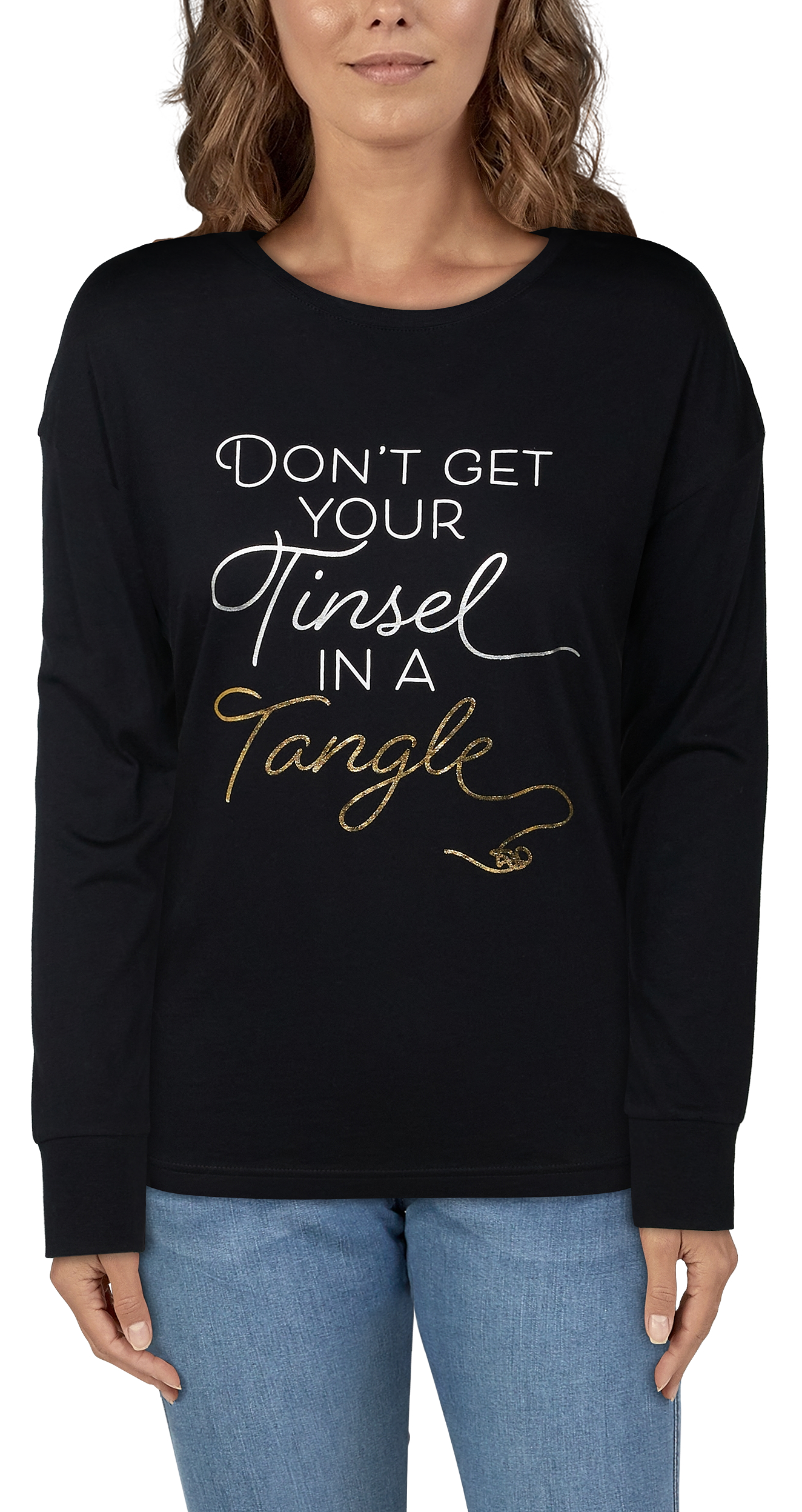 Natural Reflections Tinsel in a Tangle Long-Sleeve T-Shirt for Ladies                                                           