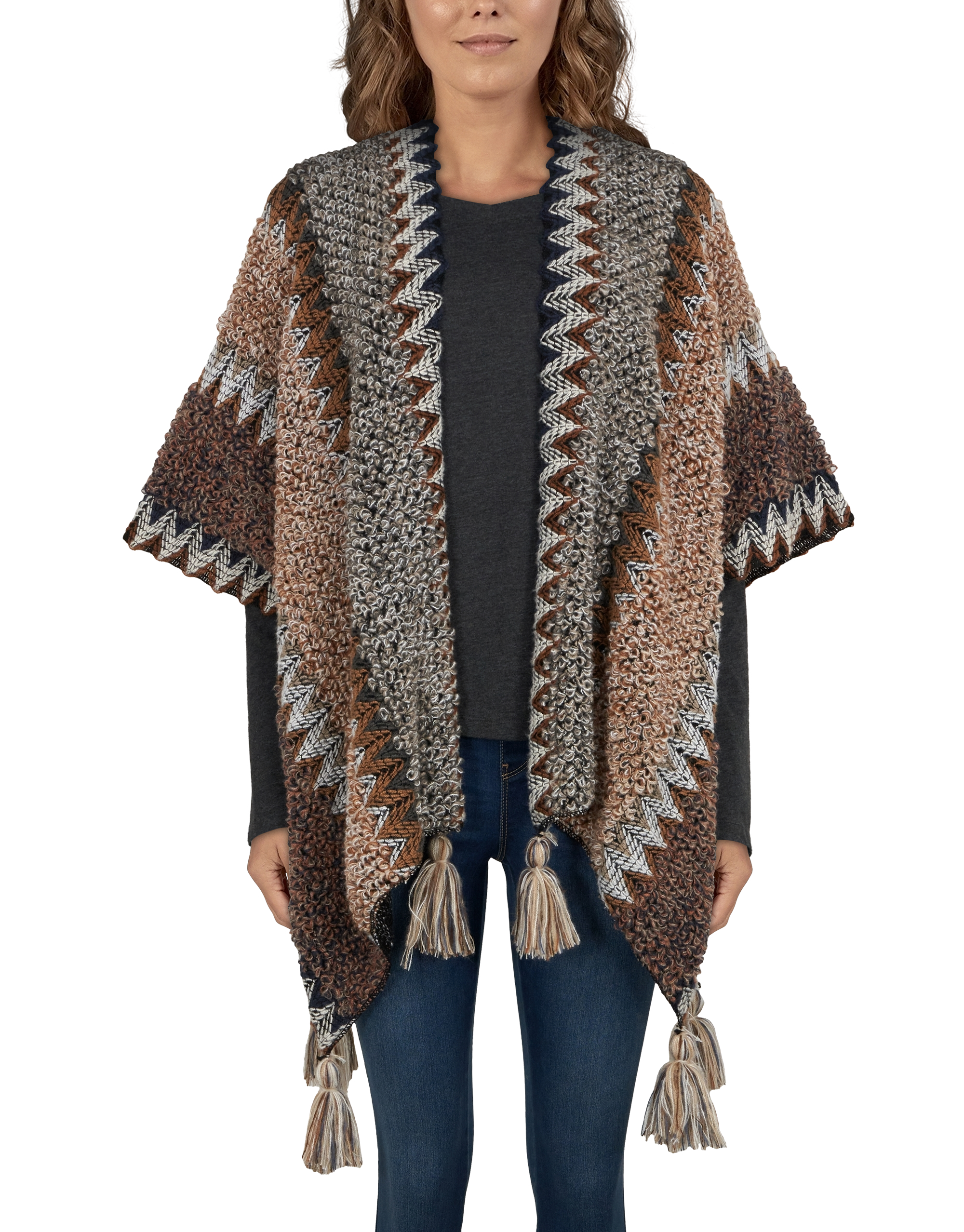 Natural Reflections Boheme Stitch Ruana for Ladies