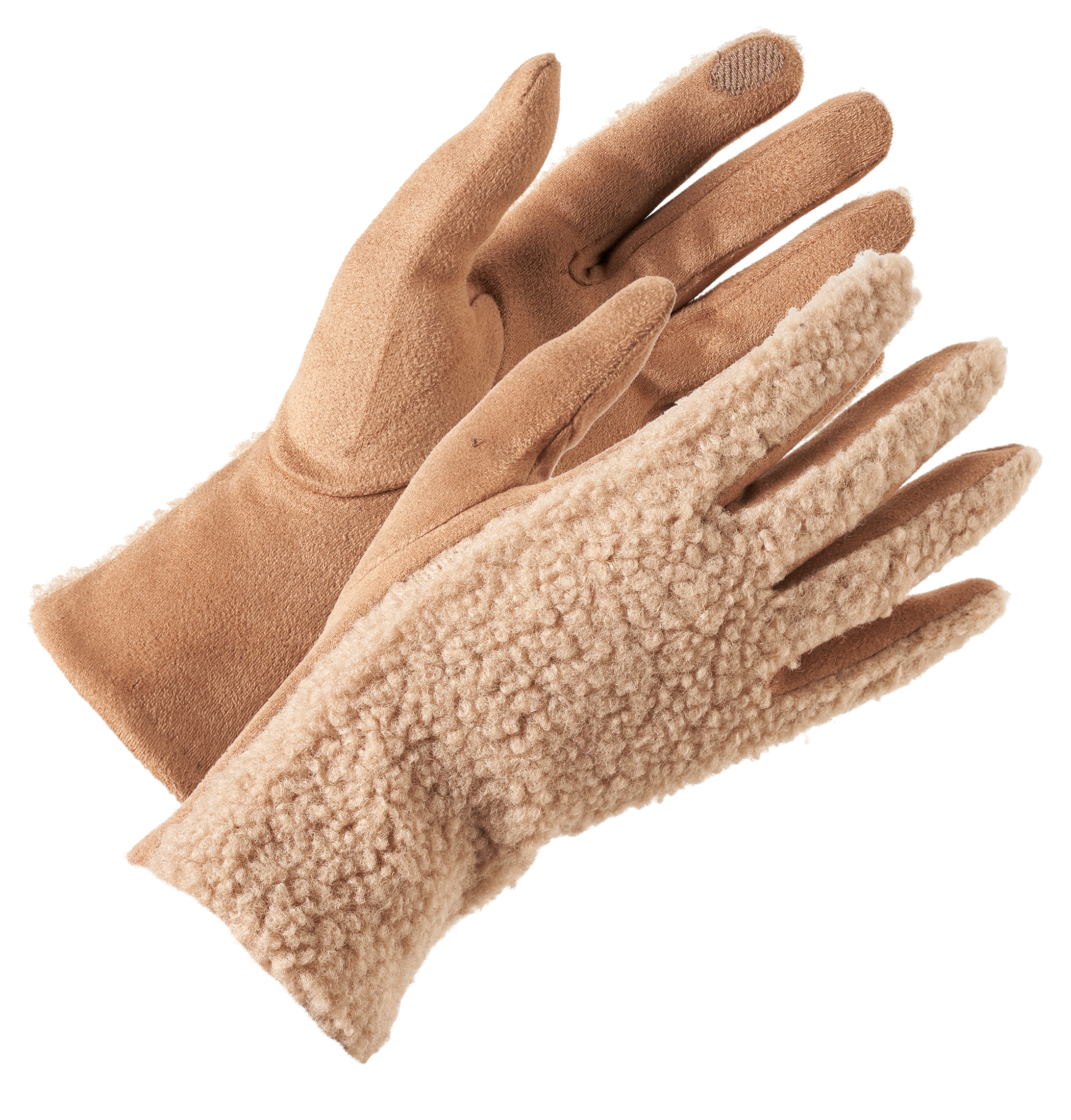 NATURAL REFLECTIONS Cozy Curly Sherpa Gloves for Ladies