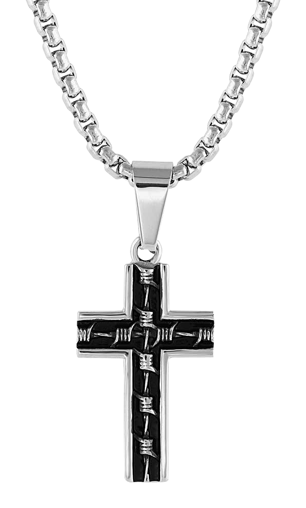 Image of Montana Silversmiths Barbed Wire Cross Necklace