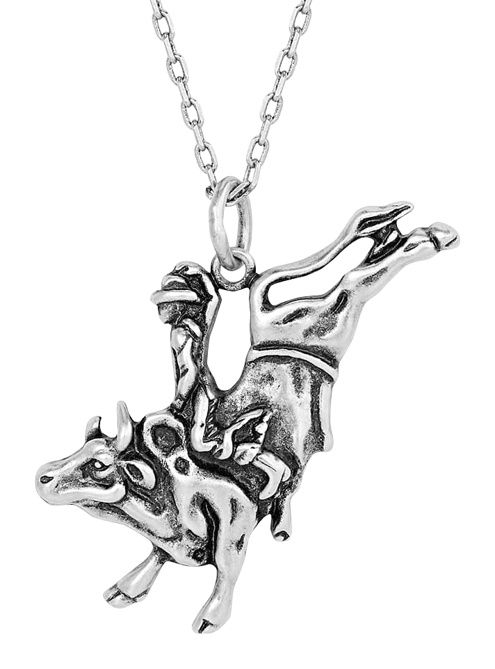 Image of Montana Silversmiths Bull Rider Pendant Necklace