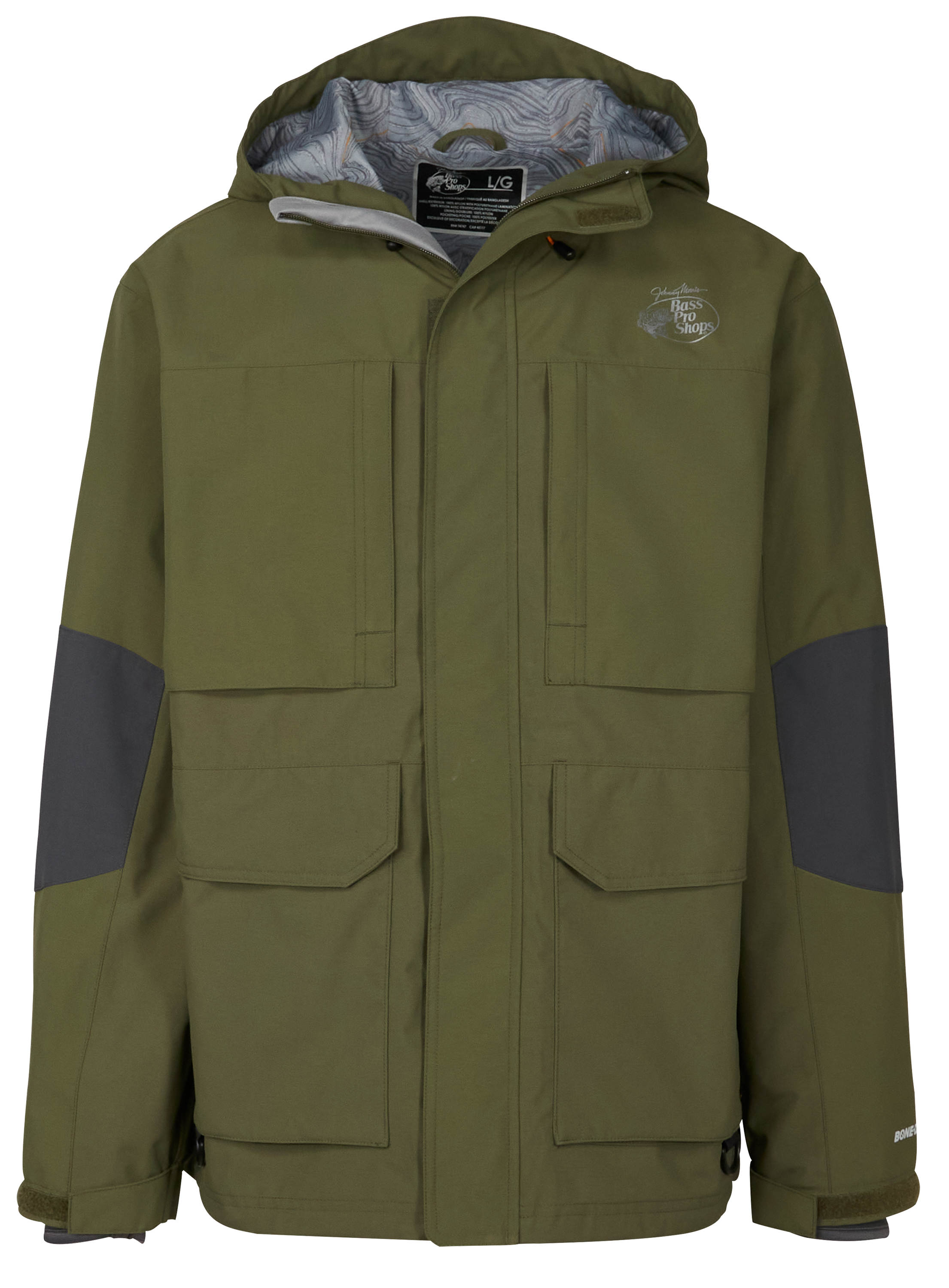 Image of Bass Pro Shops HPR Rain Jacket for Men - Olive - S