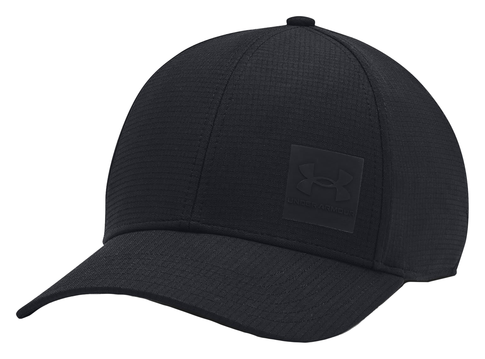 Image of Under Armour ArmourVent Stretch-Fit Cap - Black/Black - S/M