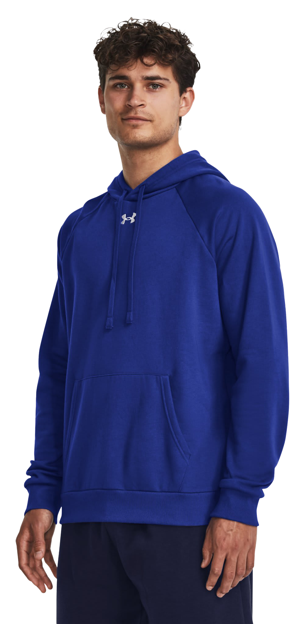 Image of Under Armour UA Rival Fleece Long-Sleeve Hoodie for Men - Royal/White - 3XL