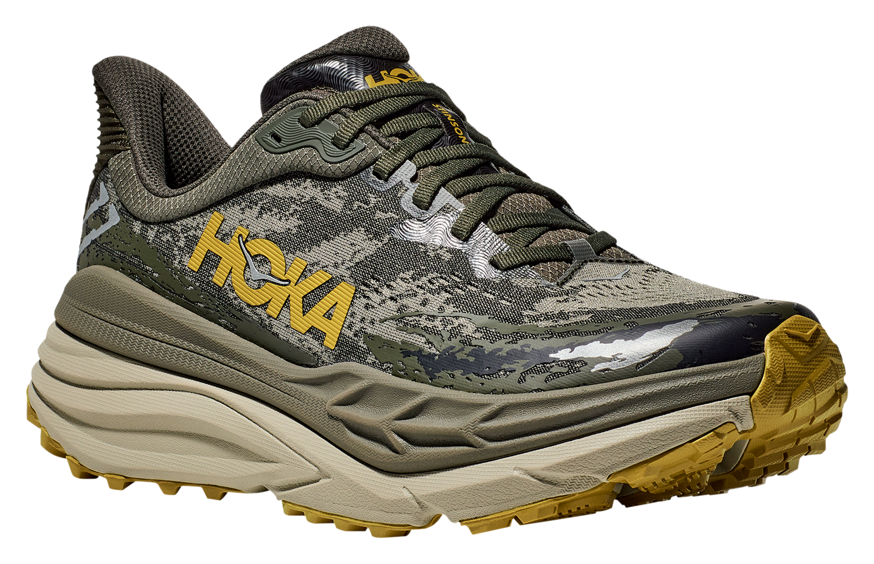 Image of Hoka Stinson ATR 7 Running Shoes for Men - Olive Haze/Forest Cover - 8M