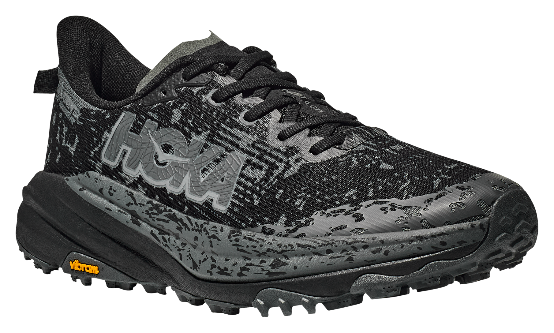 Image of Hoka Speedgoat 6 GTX Waterproof Trail Running Shoes for Men - Black/Outer Orbit - 9M
