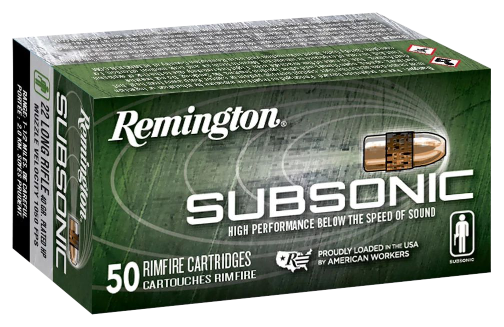 Image of Remington Subsonic .22 LR 40 Grain Copper Plated Hollow Point Rimfire Ammo - 50 Rounds