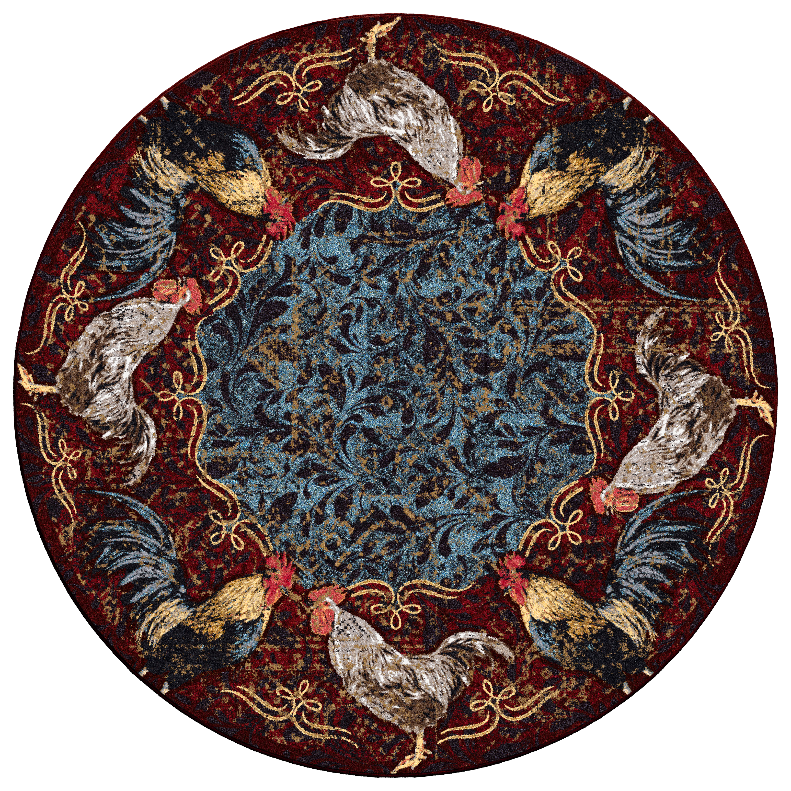 Image of American Dakota Pecking Order Bordeaux Rug - 8'