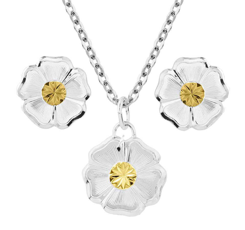 Image of Montana Silversmiths Classic Flowers Jewelry Set