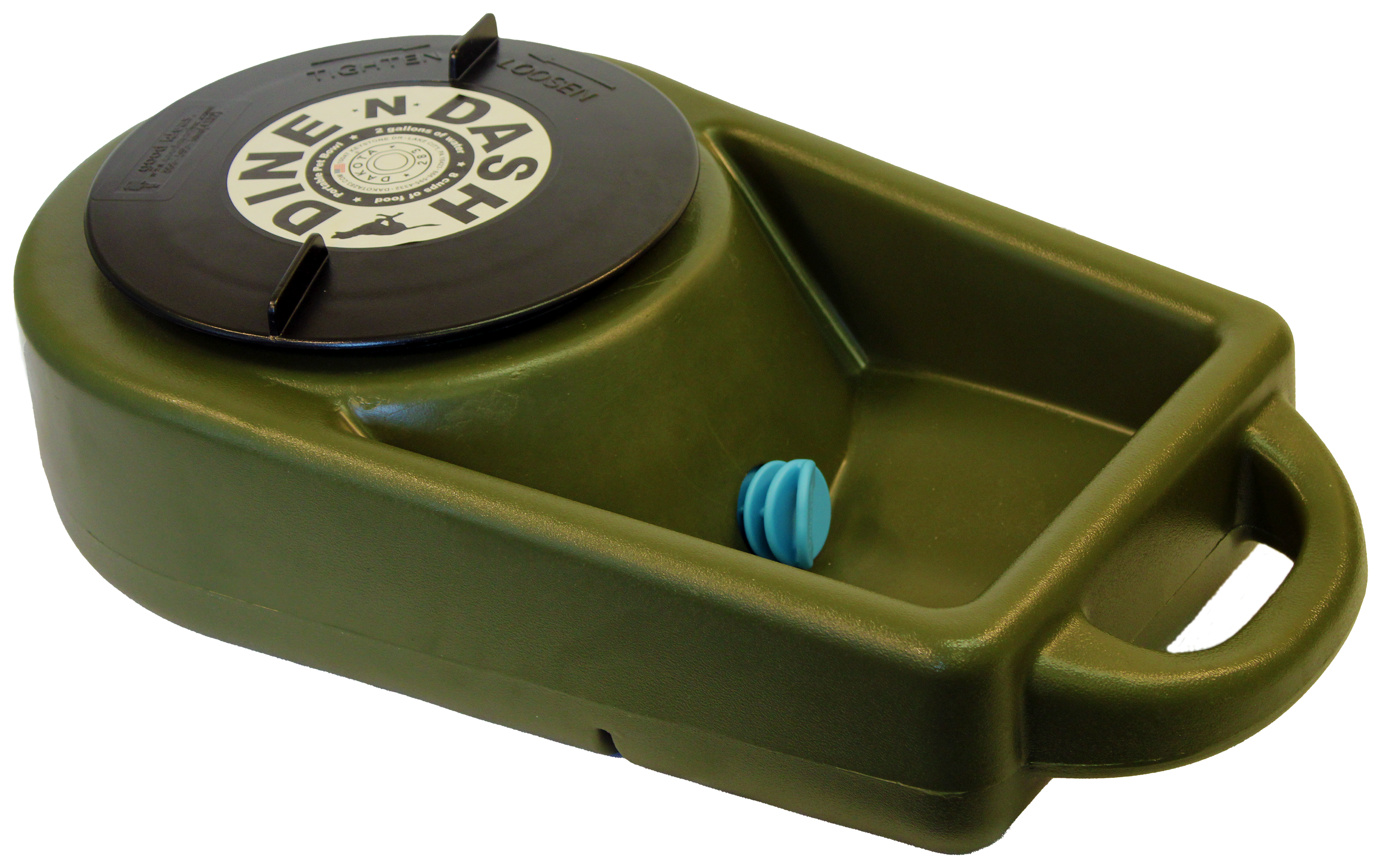 Image of Dakota 283 Dine N Dash 2.5 Feeding and Watering System with Dakota Guard - Olive