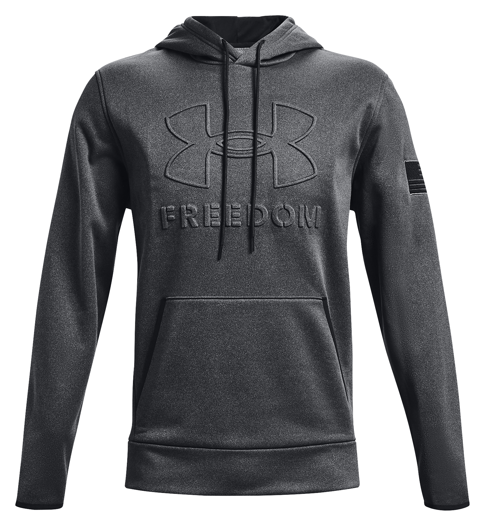 Image of Under Armour Freedom Emboss Hoodie for Men - Carbon Black - 4XL