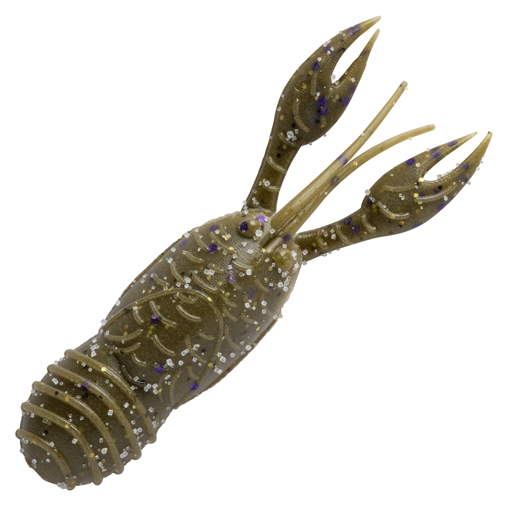 Image of "Great Lakes Finesse Juvy Craw - Green Pumpkin/Purple Flake - 2-1/2"""