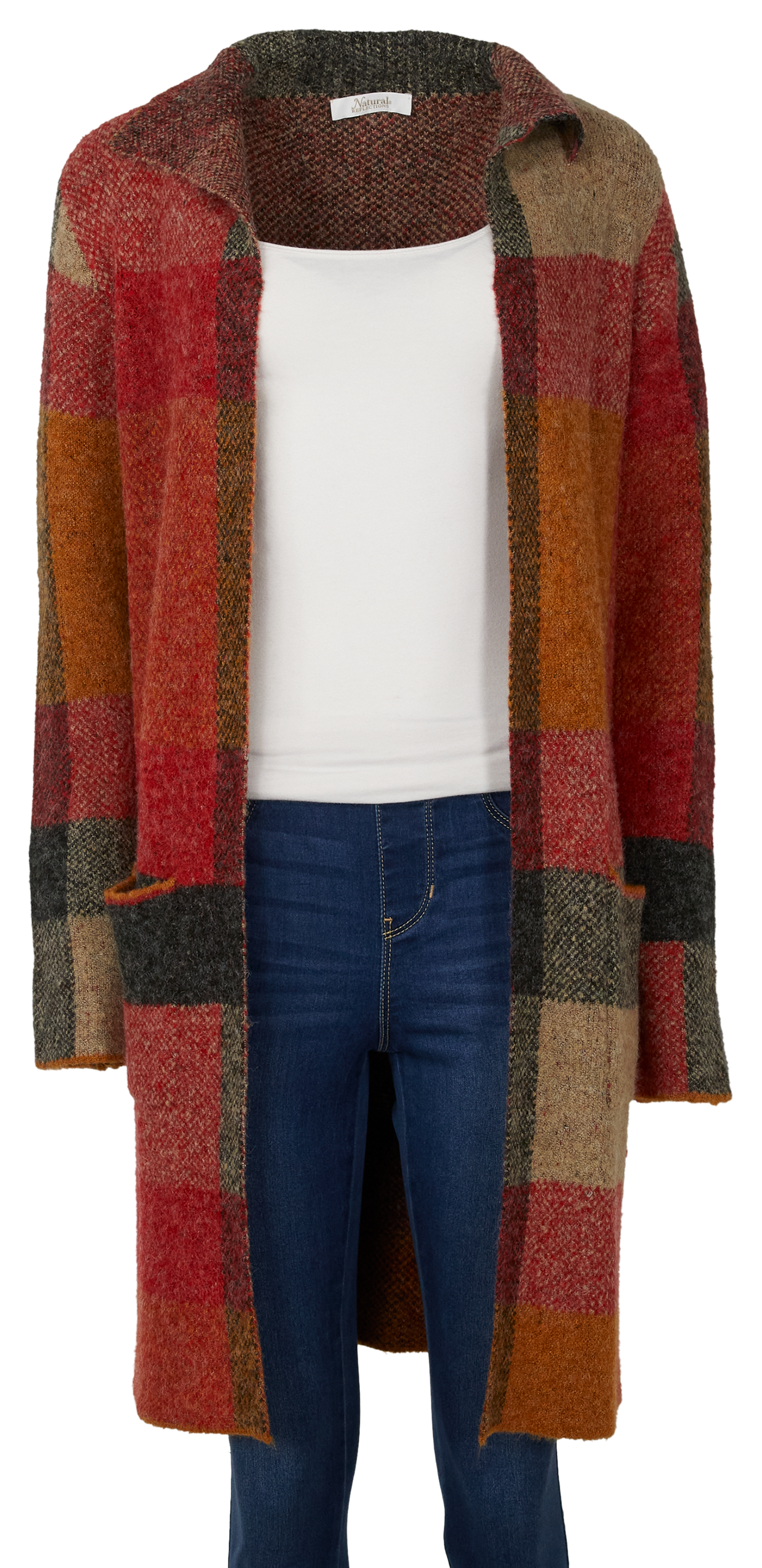 Image of Natural Reflections Brooklyn Coatigan - Savannah Plaid