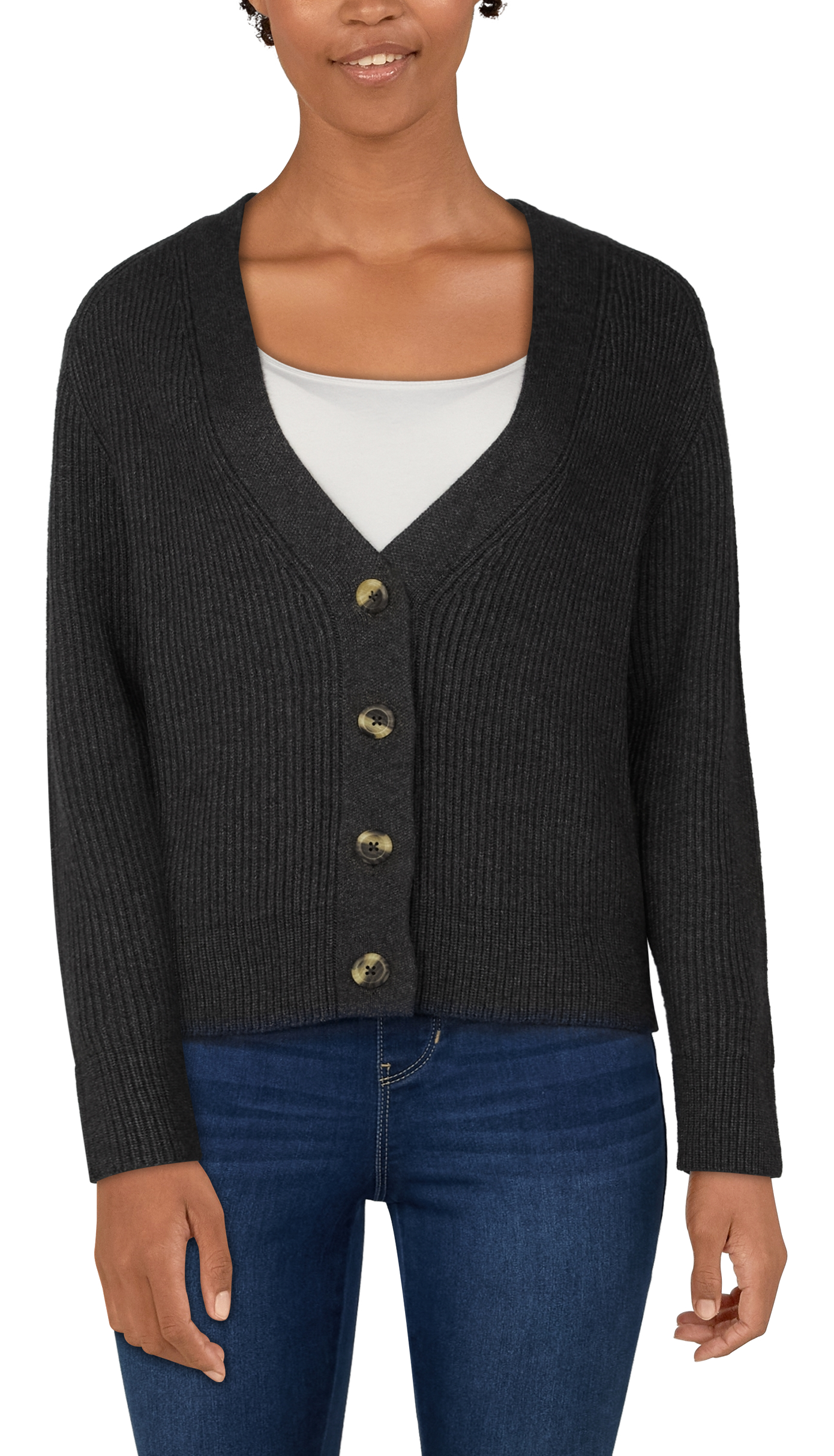 NATURAL REFLECTIONS Iris Ribbed Cardigan for Ladies